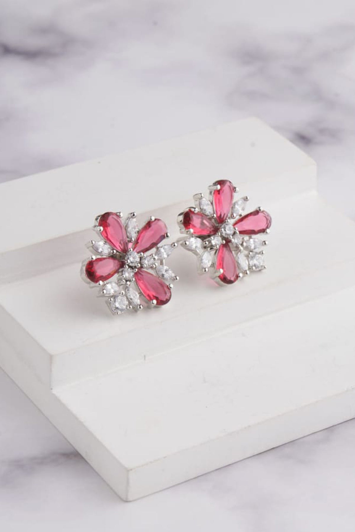 Red Lavender Earrings