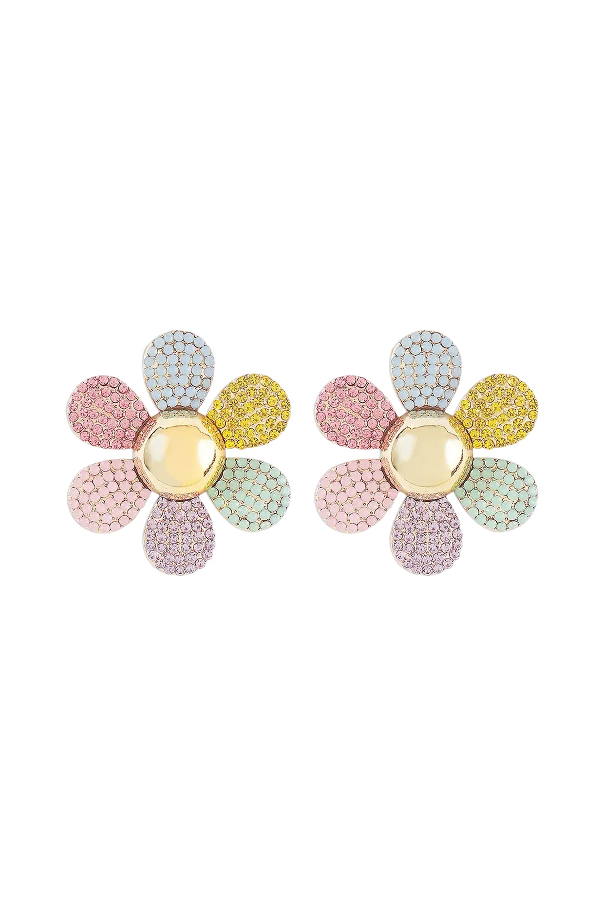 Multicolour Jade Flower Studs