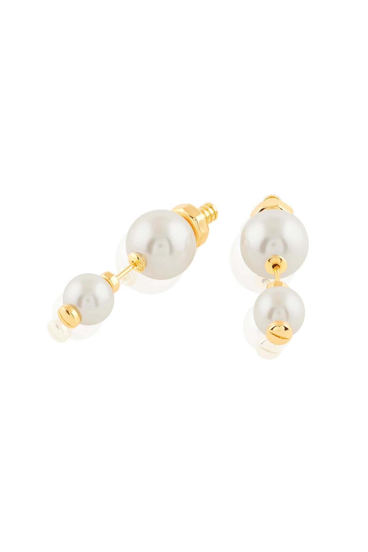 Illusion Pearl Silicon studs  18Kt Gold Plated