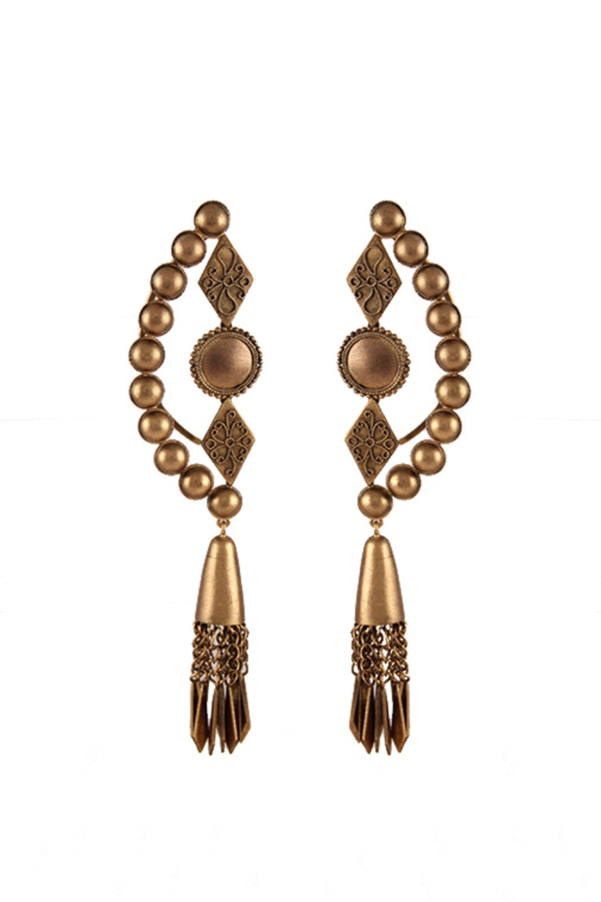 Gold Plated Chakra, Kite And Jhumka Earcuff Worn By Esha Gupta