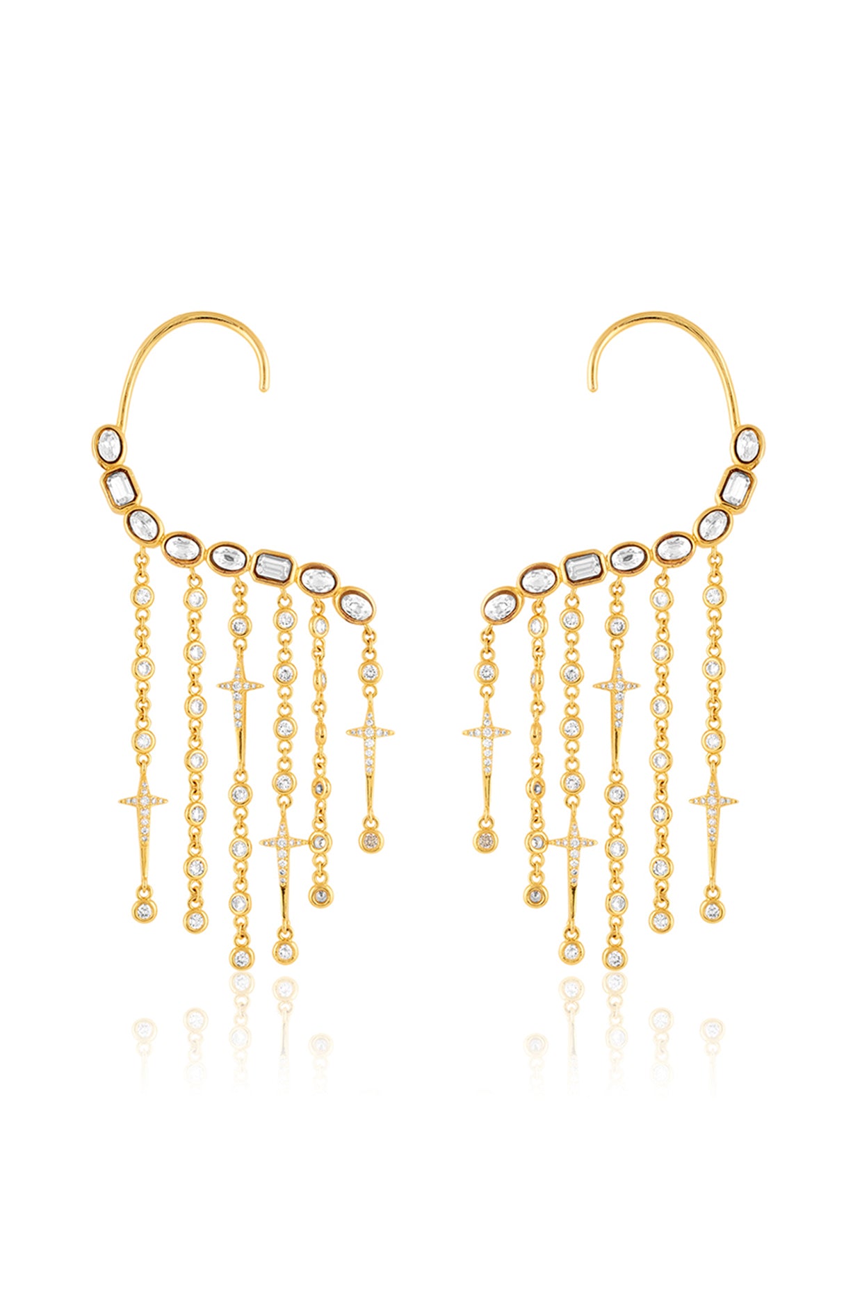 Dhatri's Curtain of Passion Earrings In 18Kt Gold Plated