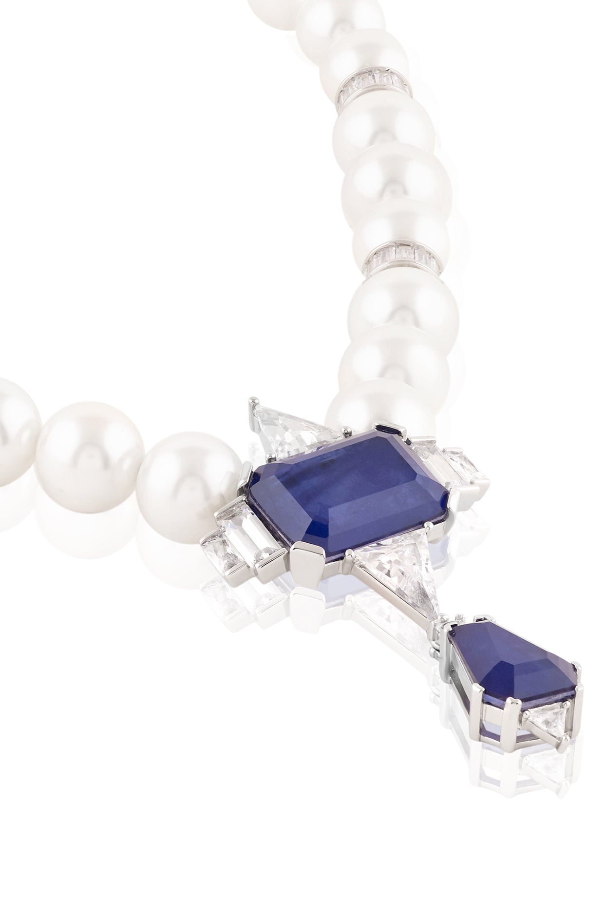 Lucille Statement Necklace In Rhodium Plated