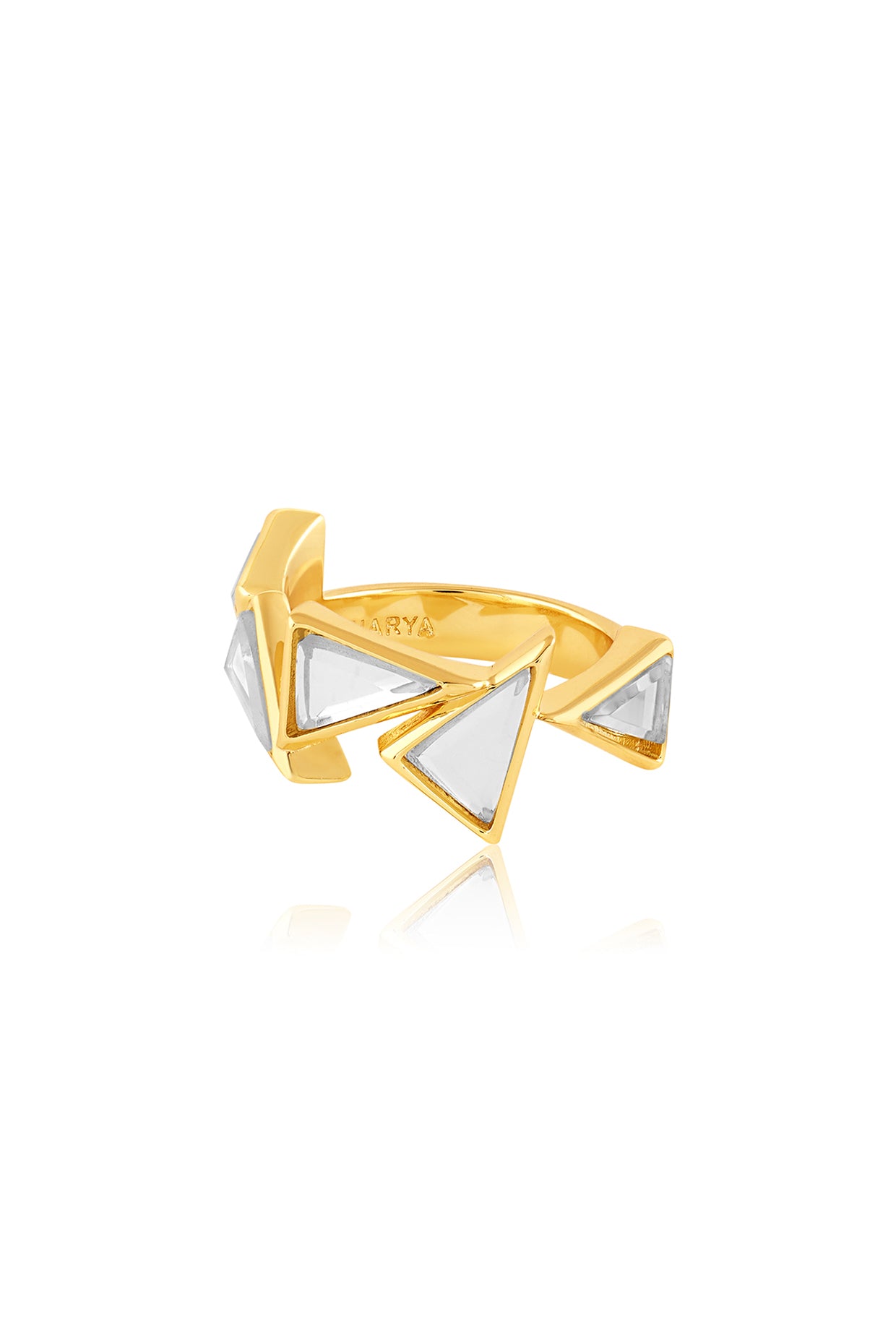 Demi Goddess Triangle Band Mirror Ring 18Kt Gold Plated