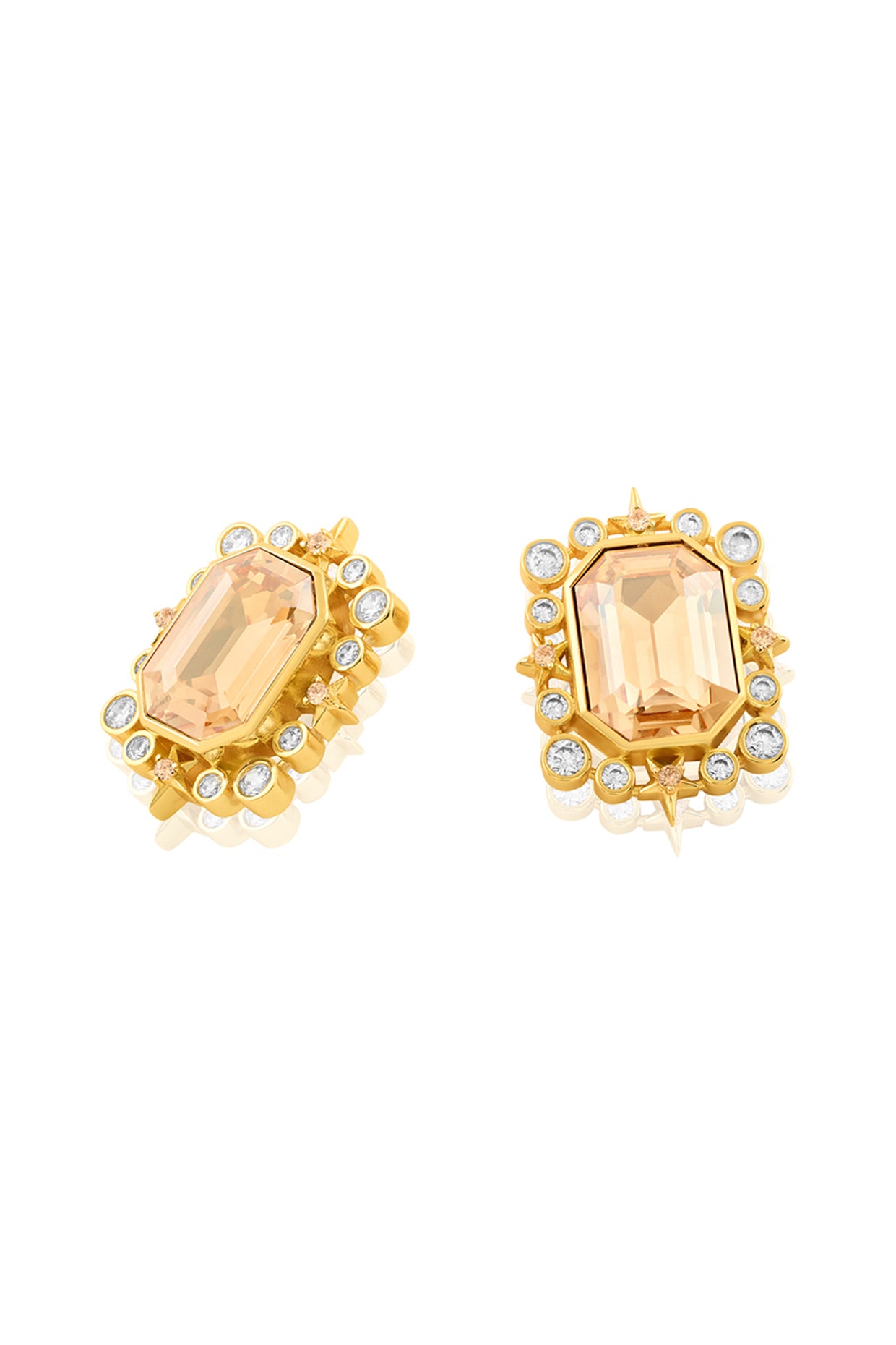 Priya's Celestial Dreams Statement Studs In 18Kt Gold Plated