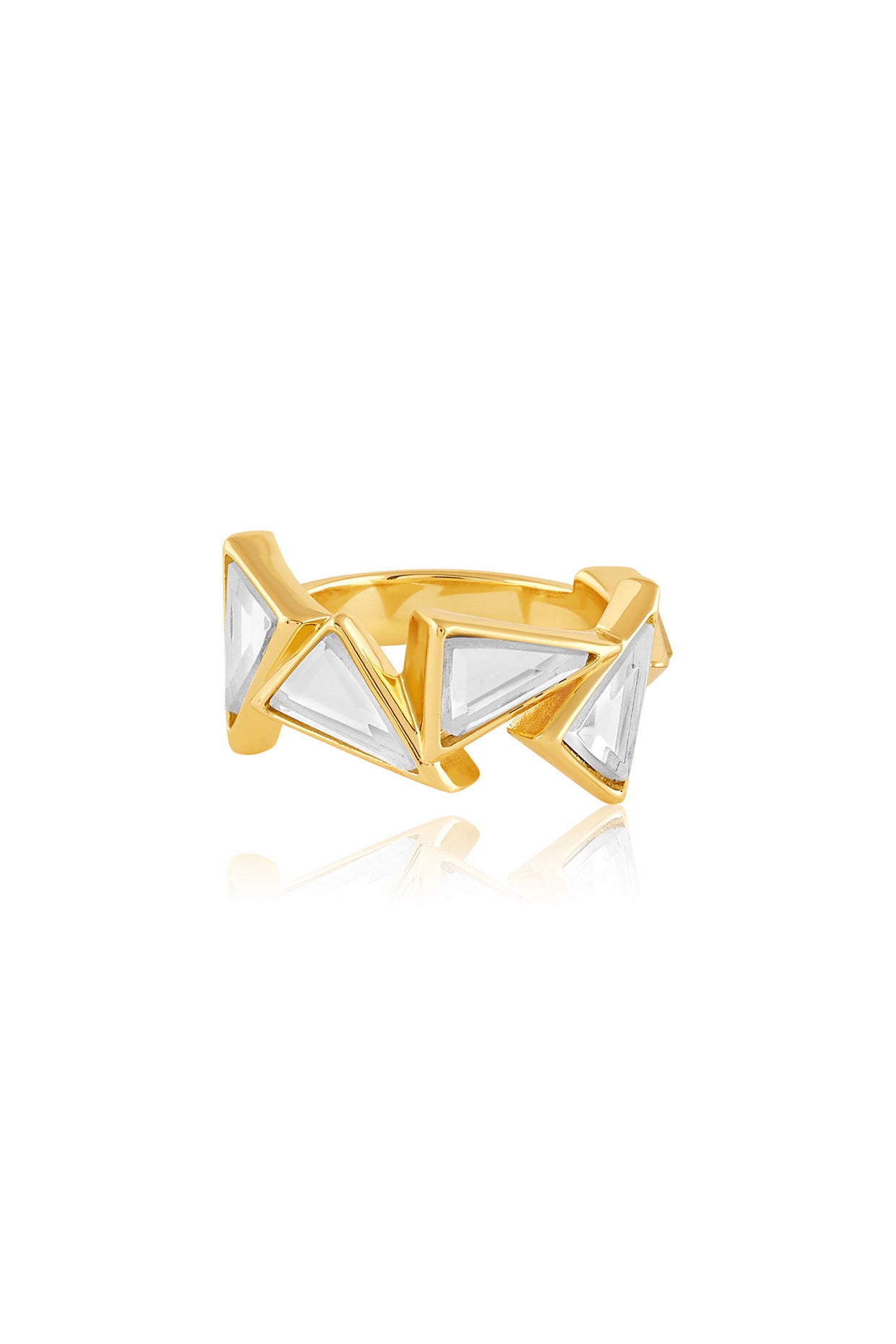 Demi Goddess Triangle Band Mirror Ring 18Kt Gold Plated