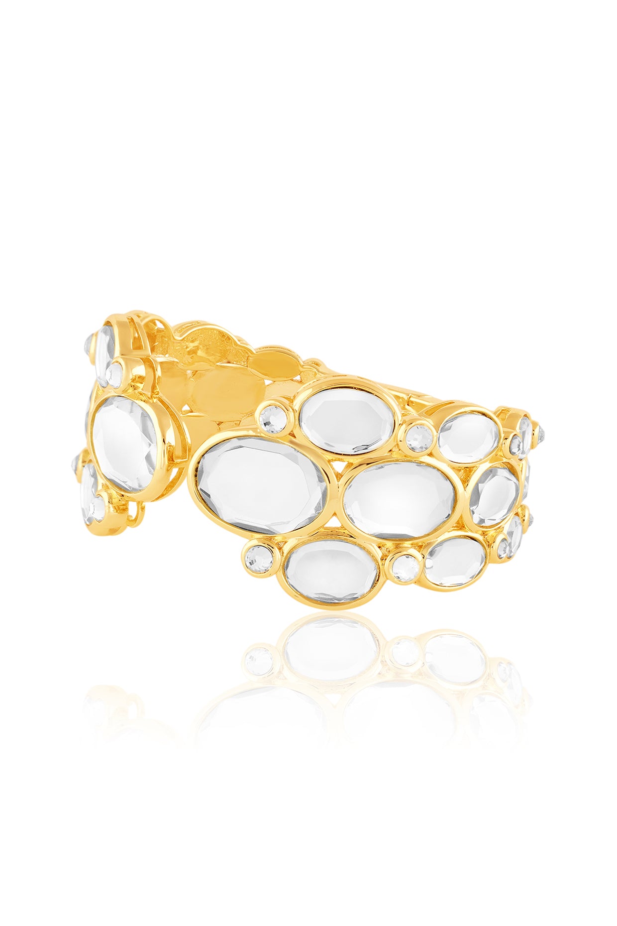 Limelight Delicate Front Open Hinged Bangle 18Kt Gold Plated