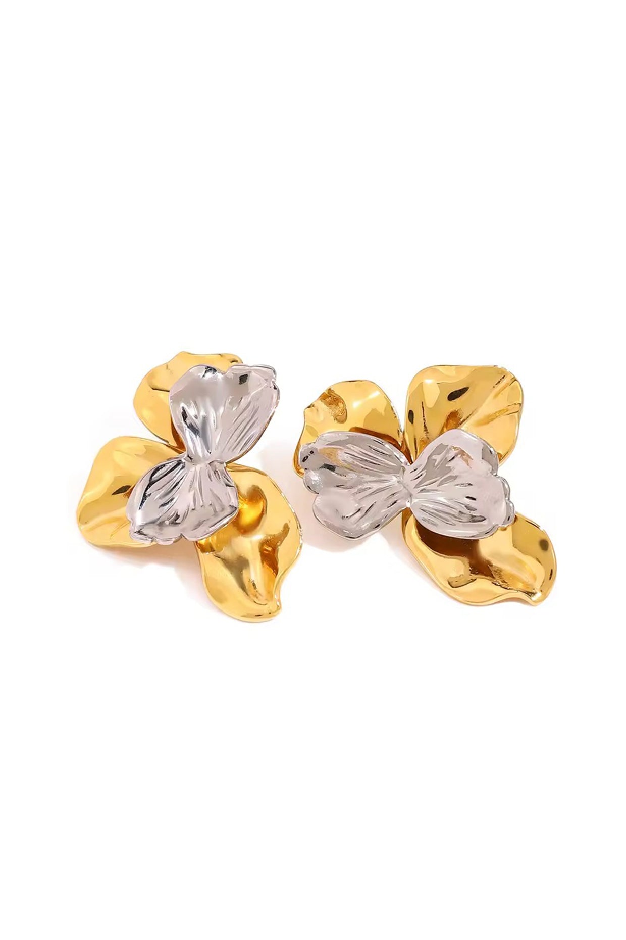 18Kt Gold Plated Floral Brust Earrings