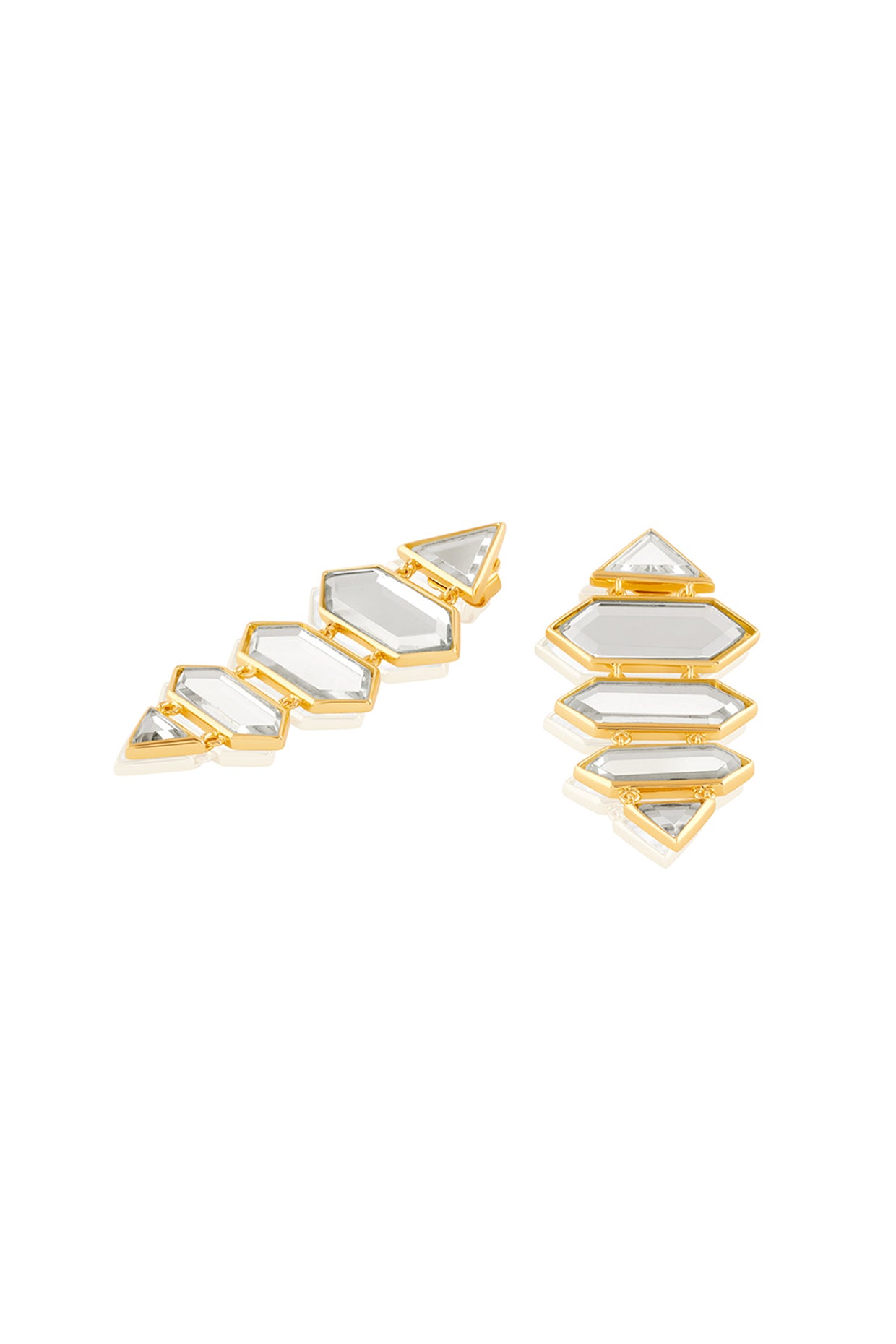 Demi Goddess Dazzle Mirror Earrings 18Kt Gold Plated