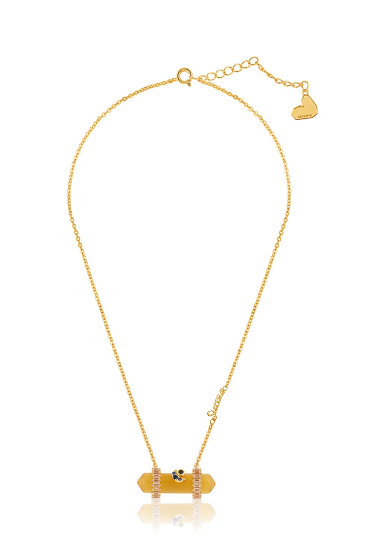 Citrine Pendant Necklace In 18kt Gold Plated