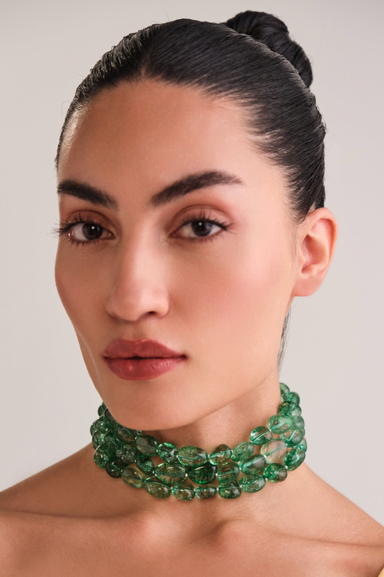 Emerald Green Choker - 3 Lines