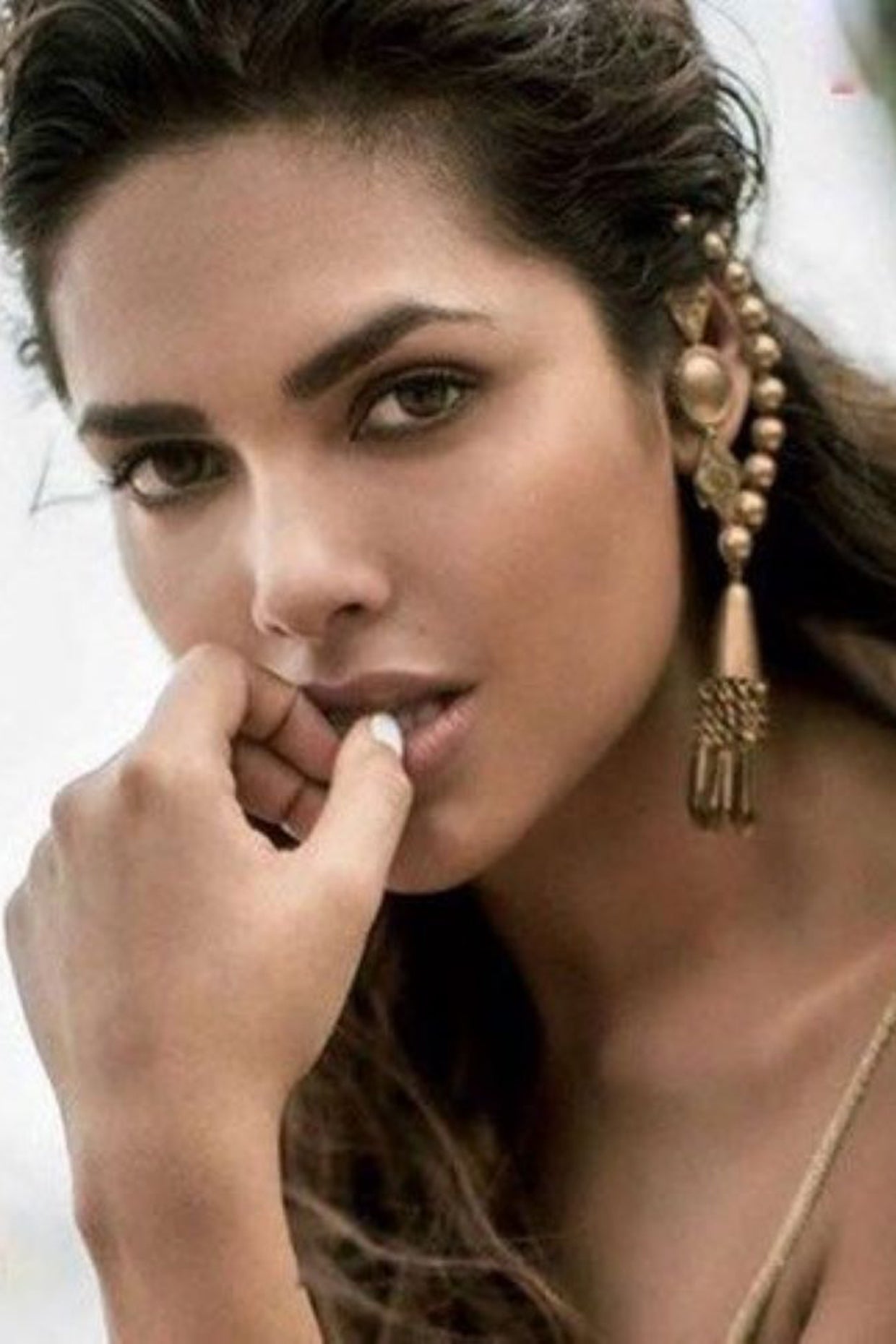 Gold Plated Chakra, Kite And Jhumka Earcuff Worn By Esha Gupta