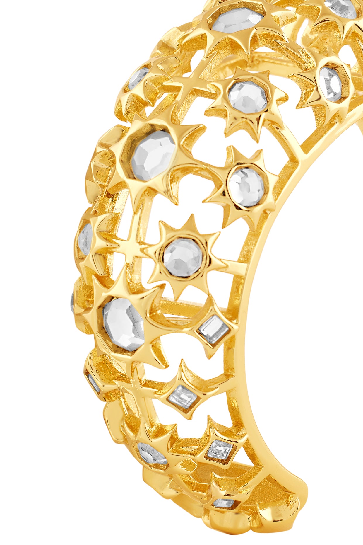 Celeste Mirror Dome Cocktail Cuff 18Kt Gold Plated