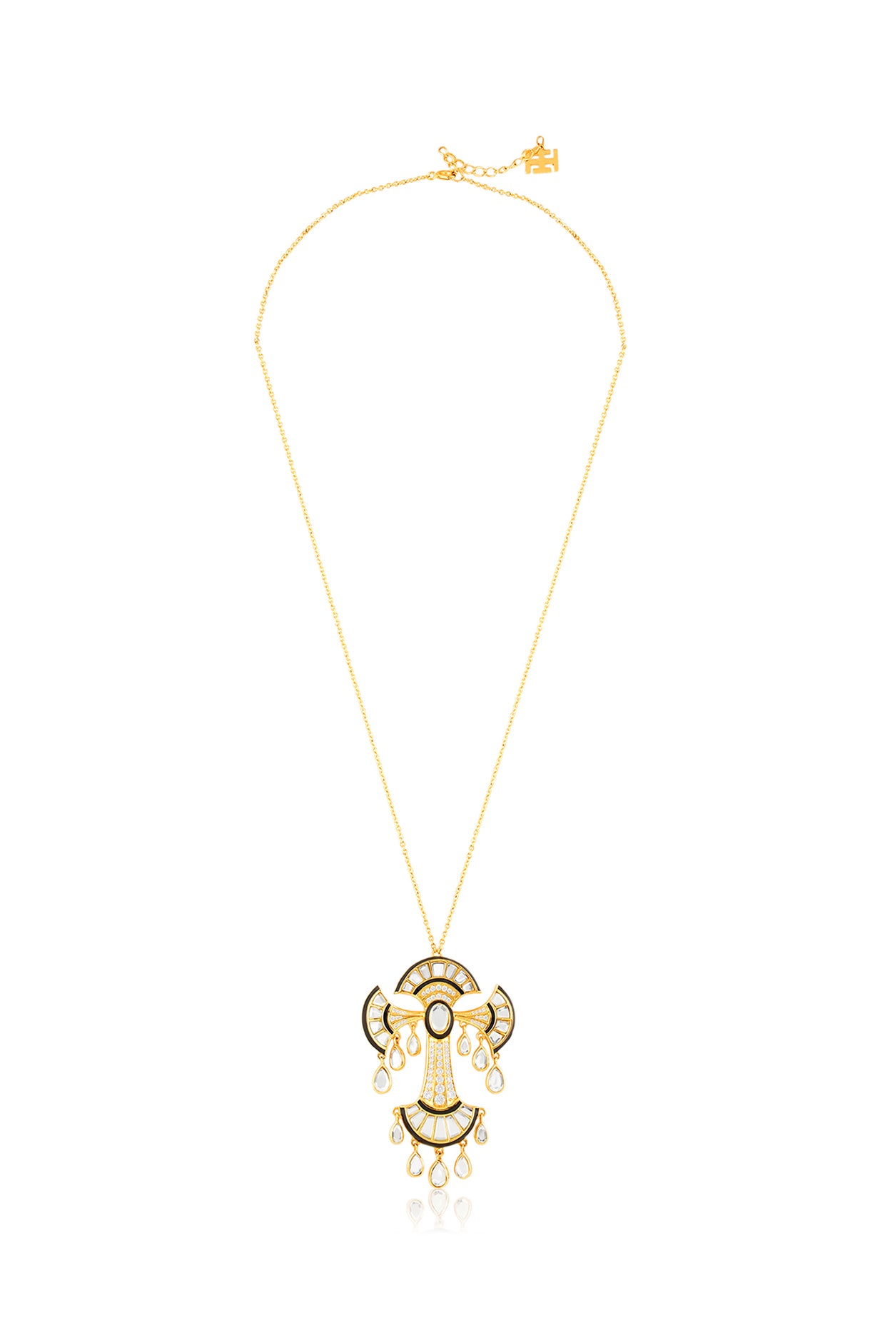 Cristal Pendant Necklace In 18Kt Gold Plated