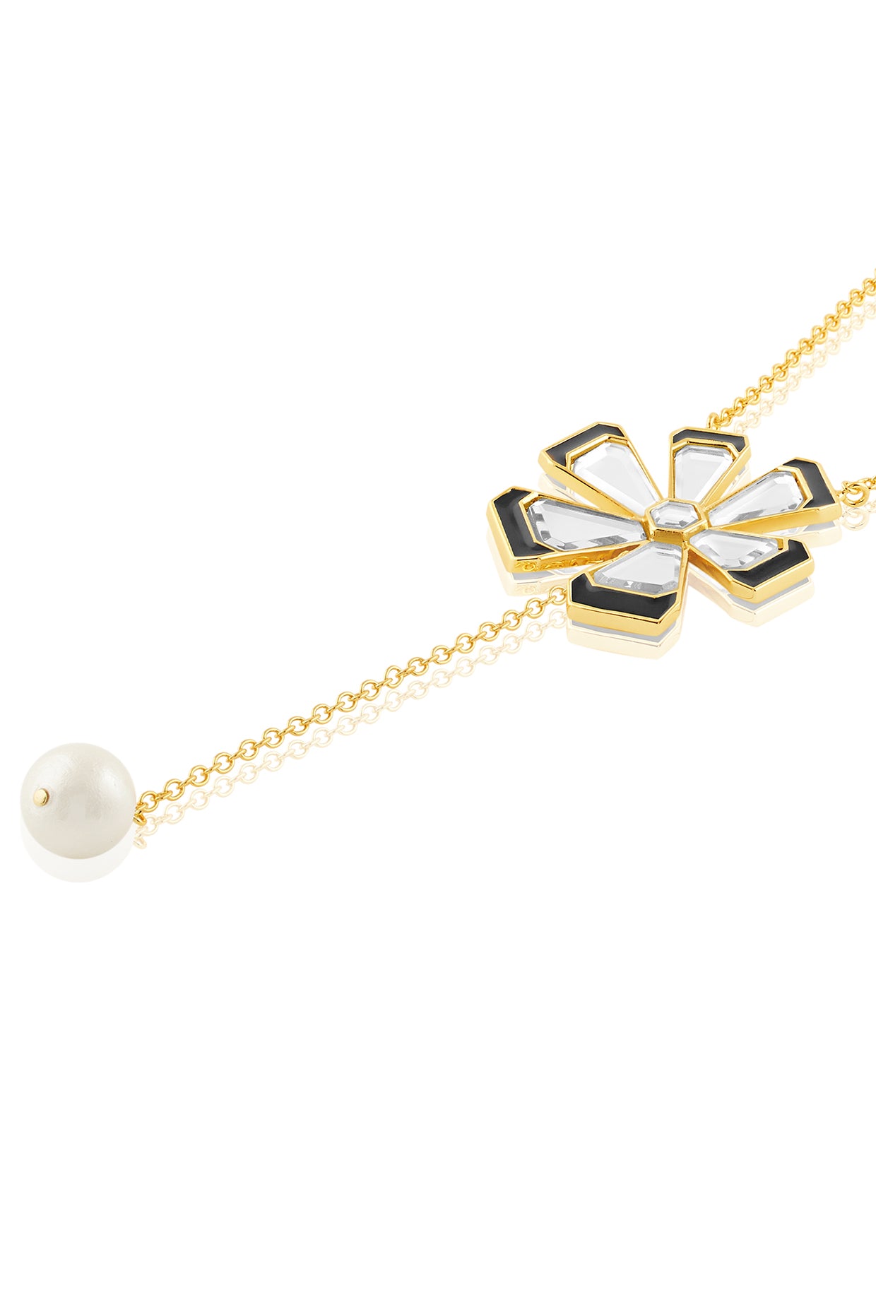 Ayaana Mirror Enamel Pendant 18Kt Gold Plated