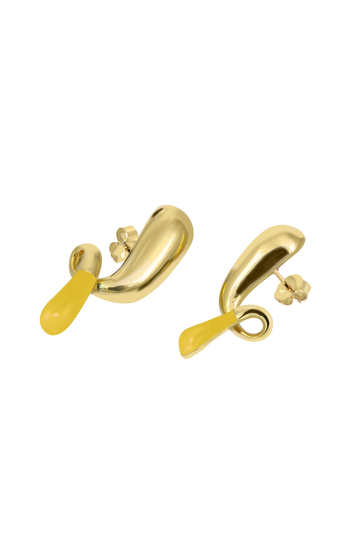 18Kt Gold Plated Yellow Pebble Pop Drop Earrings