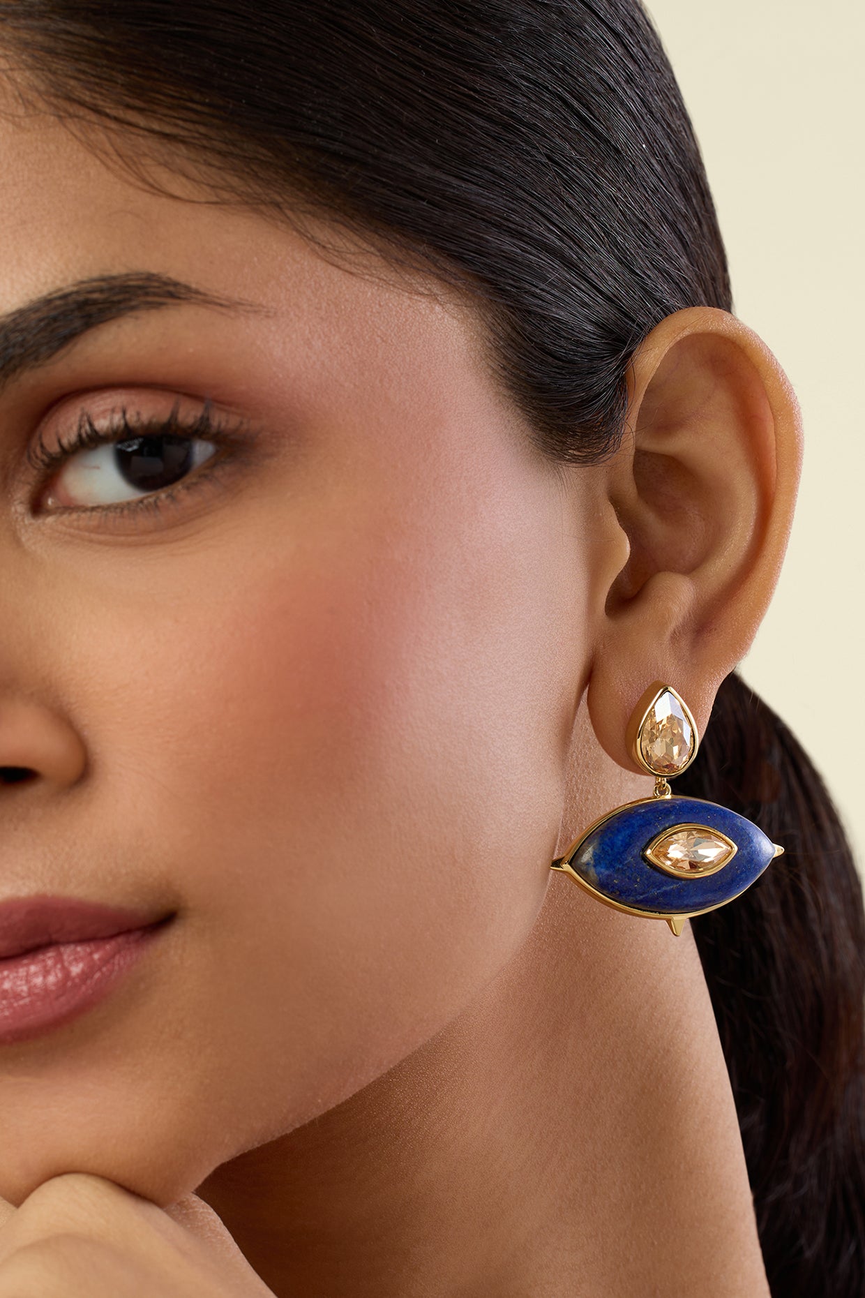 Rune Eye Drop Earrings 18kt Gold Plated