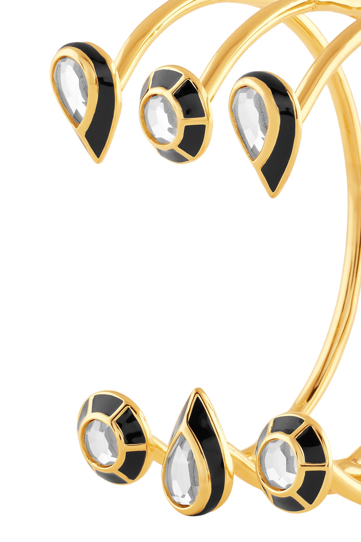 Ayaana Mirror Enamel Statement Cuff 18Kt Gold Plated
