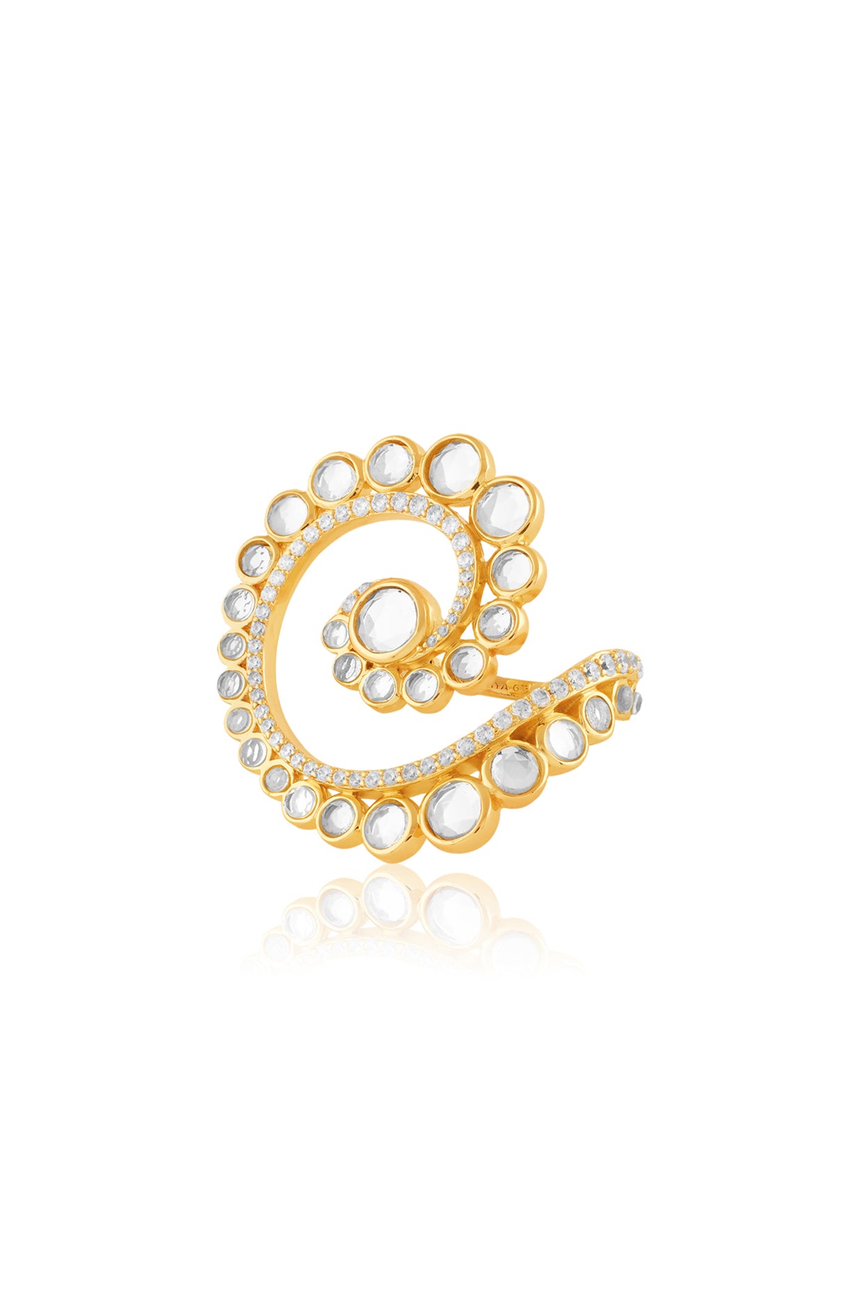 Orvalho Spiral Ring In 18Kt Gold Plated