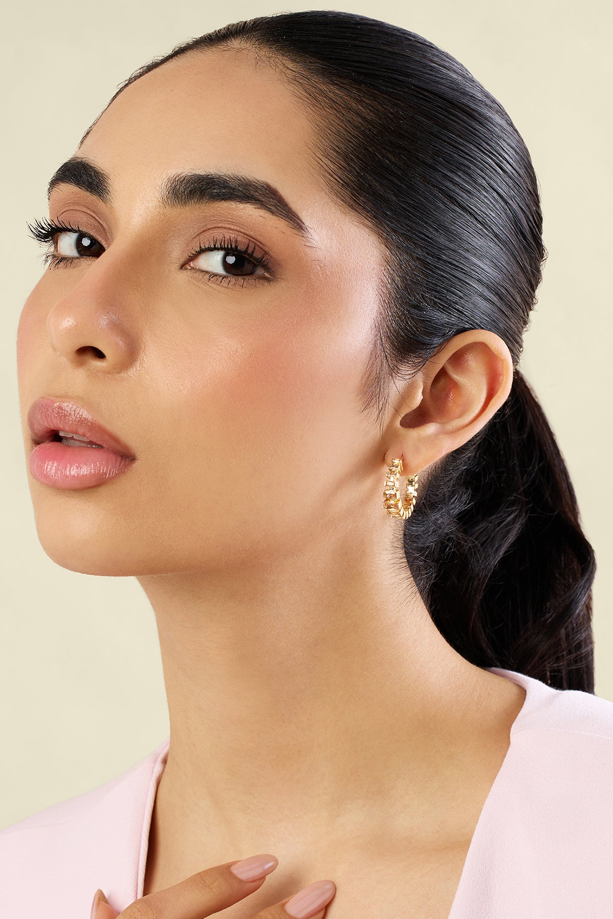 Solar Flare Hoops In 18kt Gold Plated