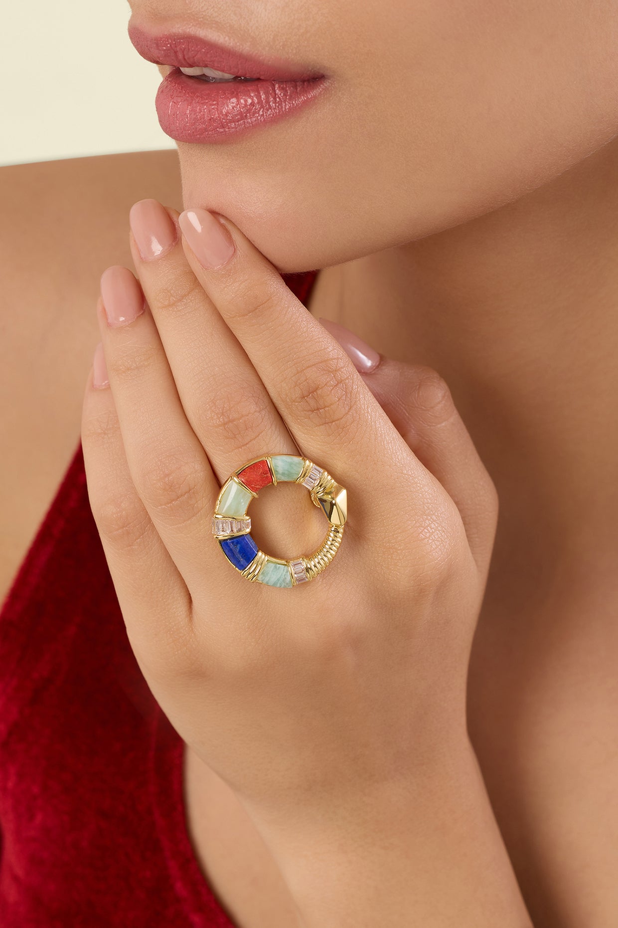 Divina Statement Ring 18kt Gold Plated