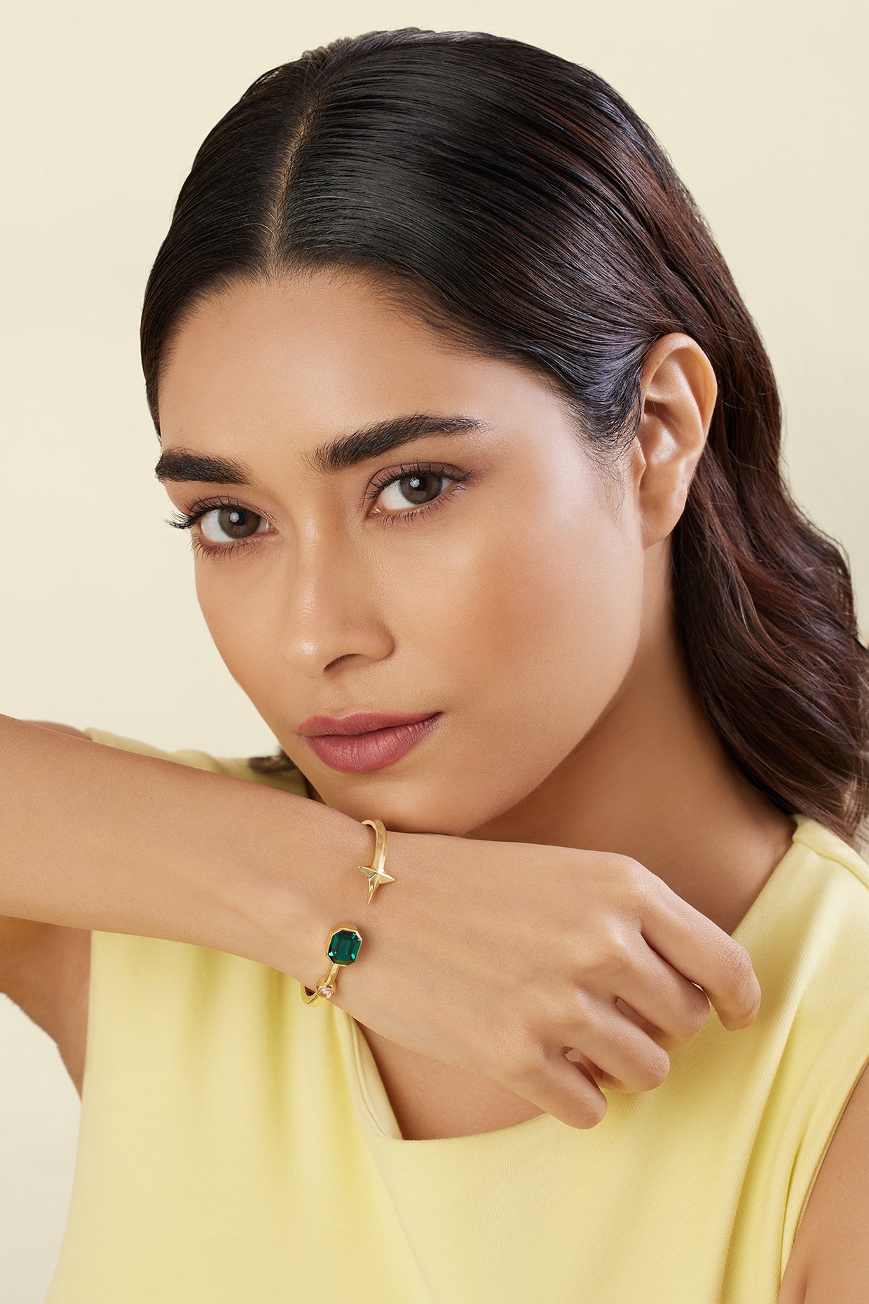 Starborn Cuff Bracelet In 18Kt Gold Plated