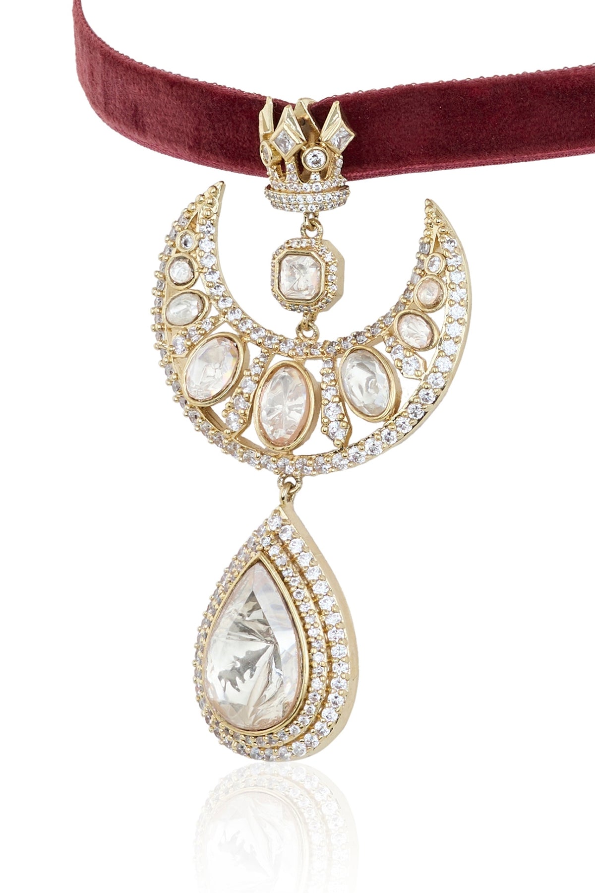 Polki Crown Velvet Reign Necklace
