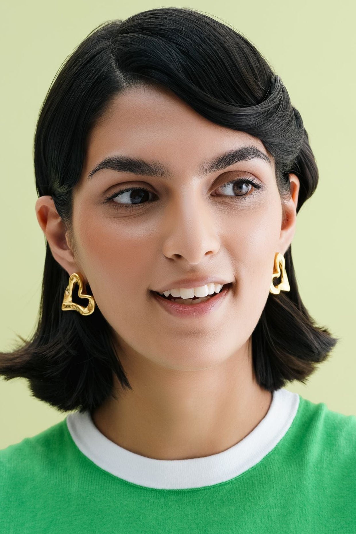 18Kt Gold Plated Mosaic Heart Earrings