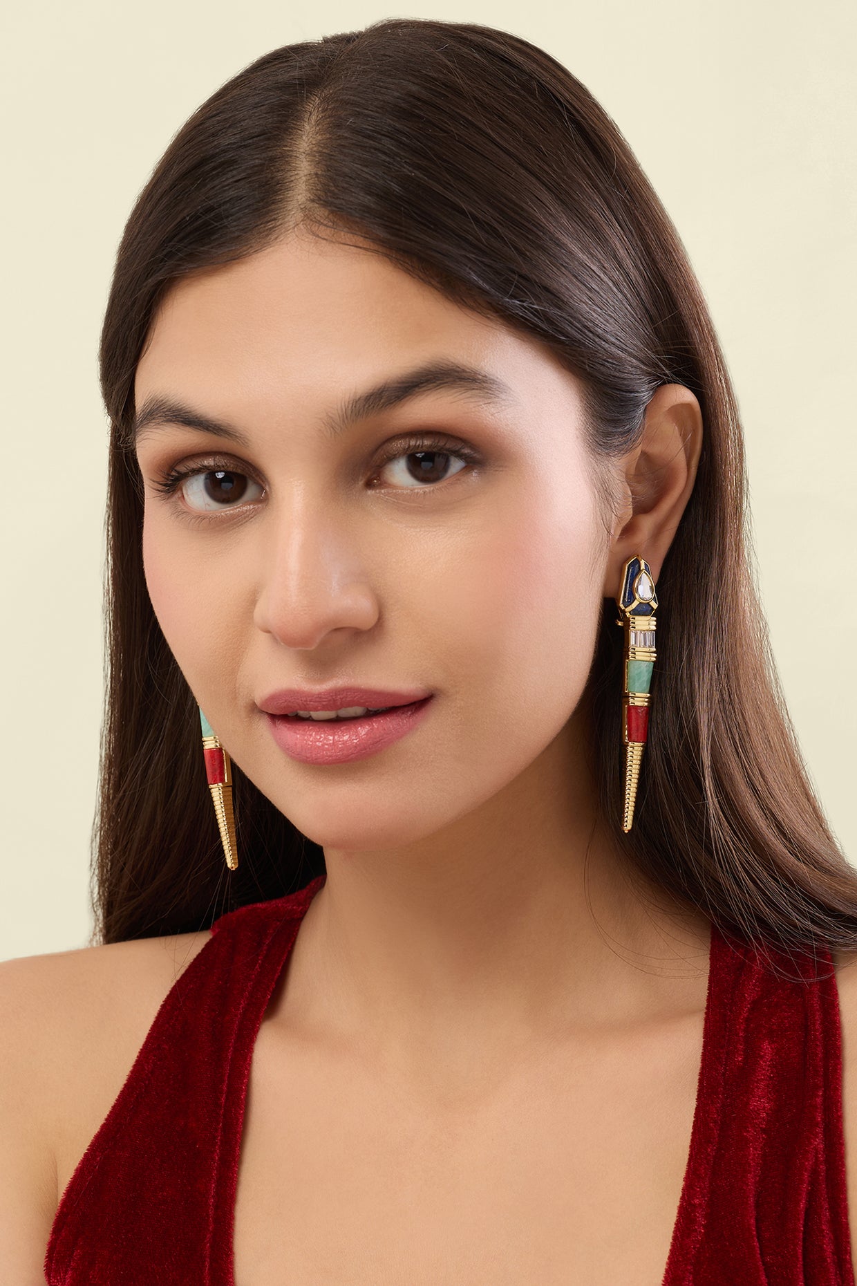 Astryx Statement Danglers 18kt Gold Plated