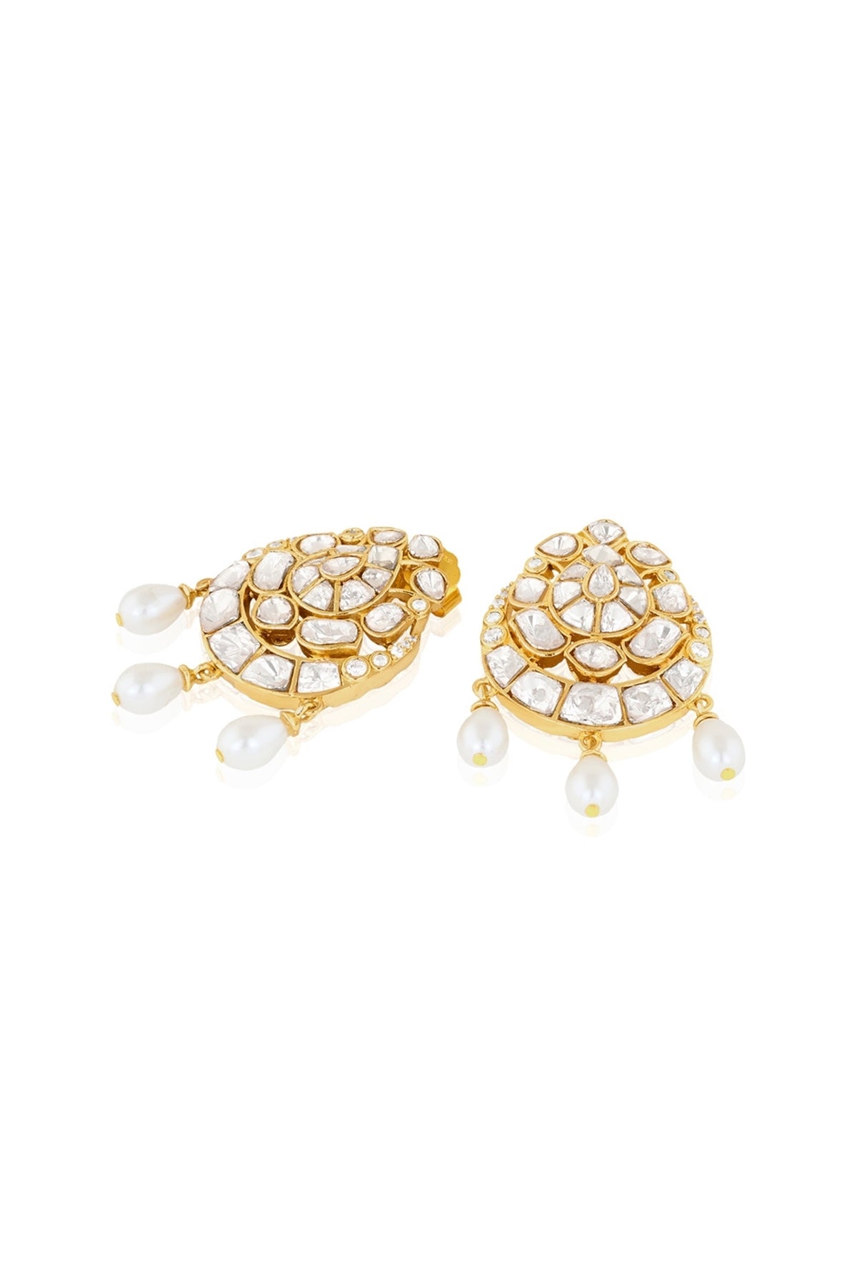 Polki Diadem Pearl Earrings