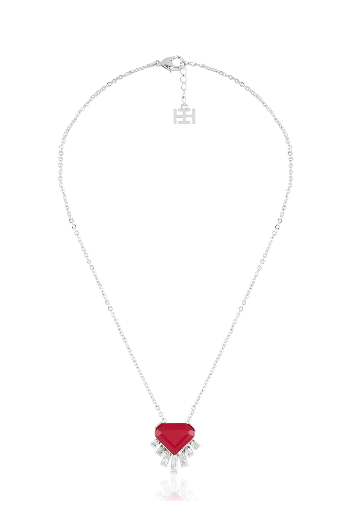 Prismatica Pendant Necklace In Rhodium Plated