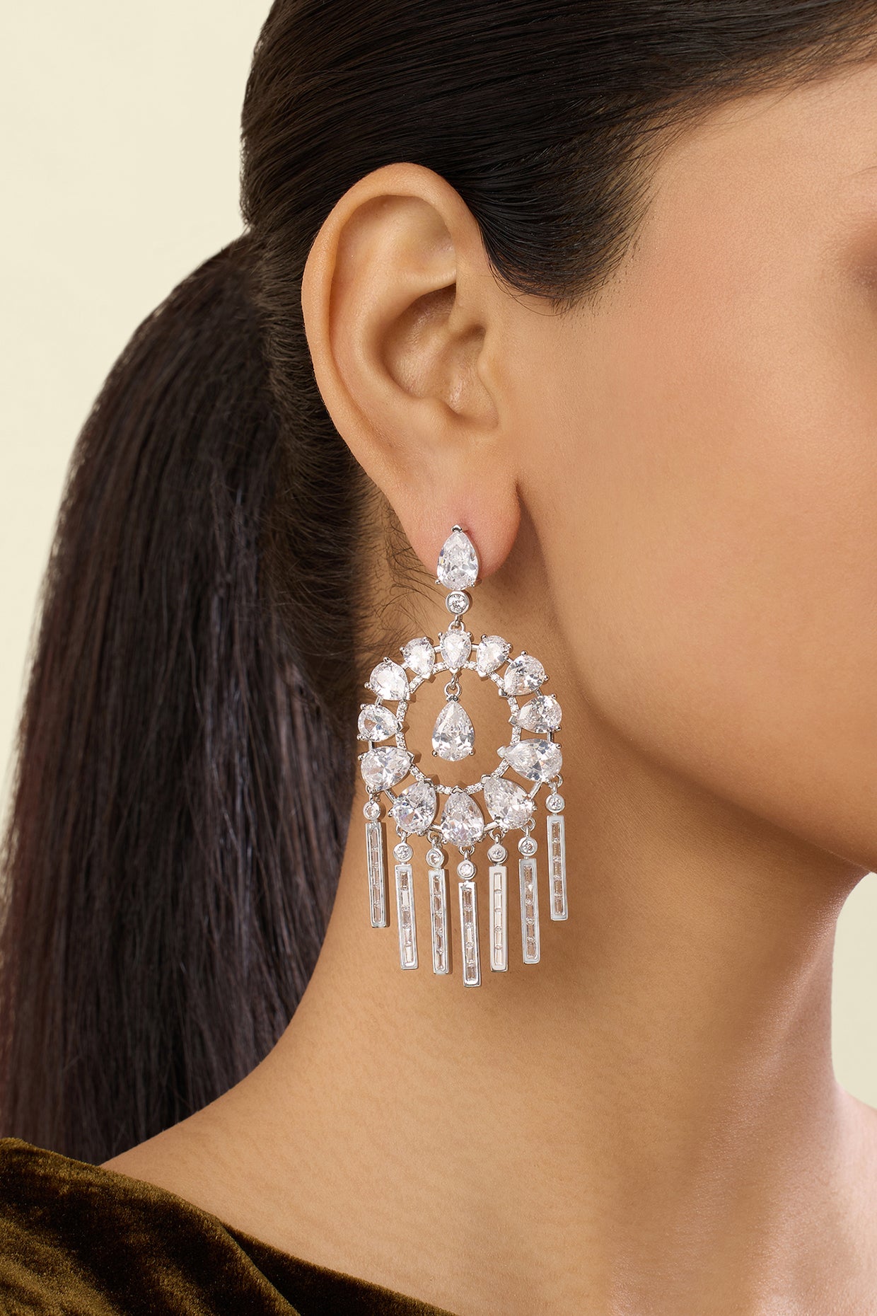 Mirror Moon Baalis In Rhodium Plated