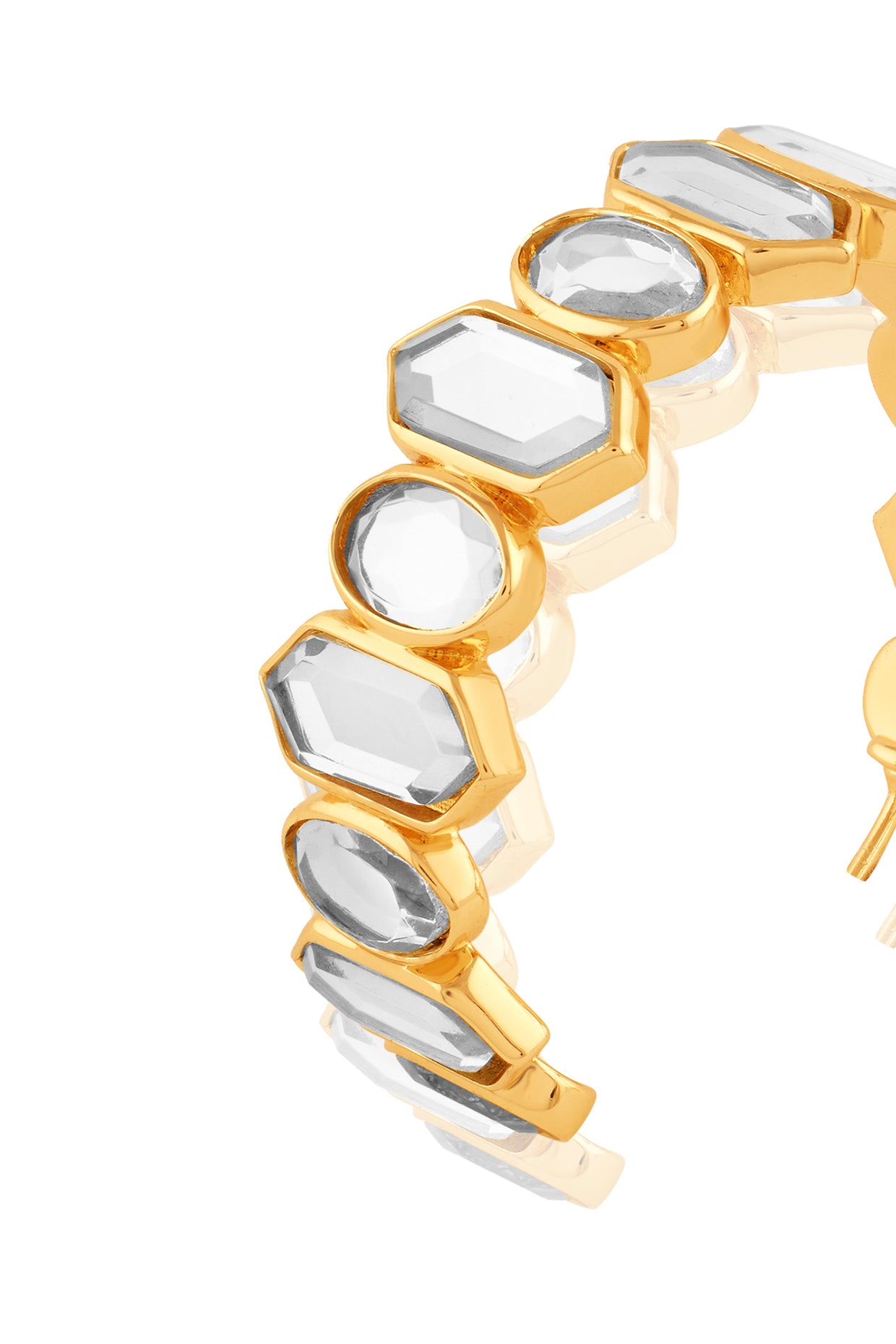 Mosaico Mirror Hoops In 18Kt Gold Plated
