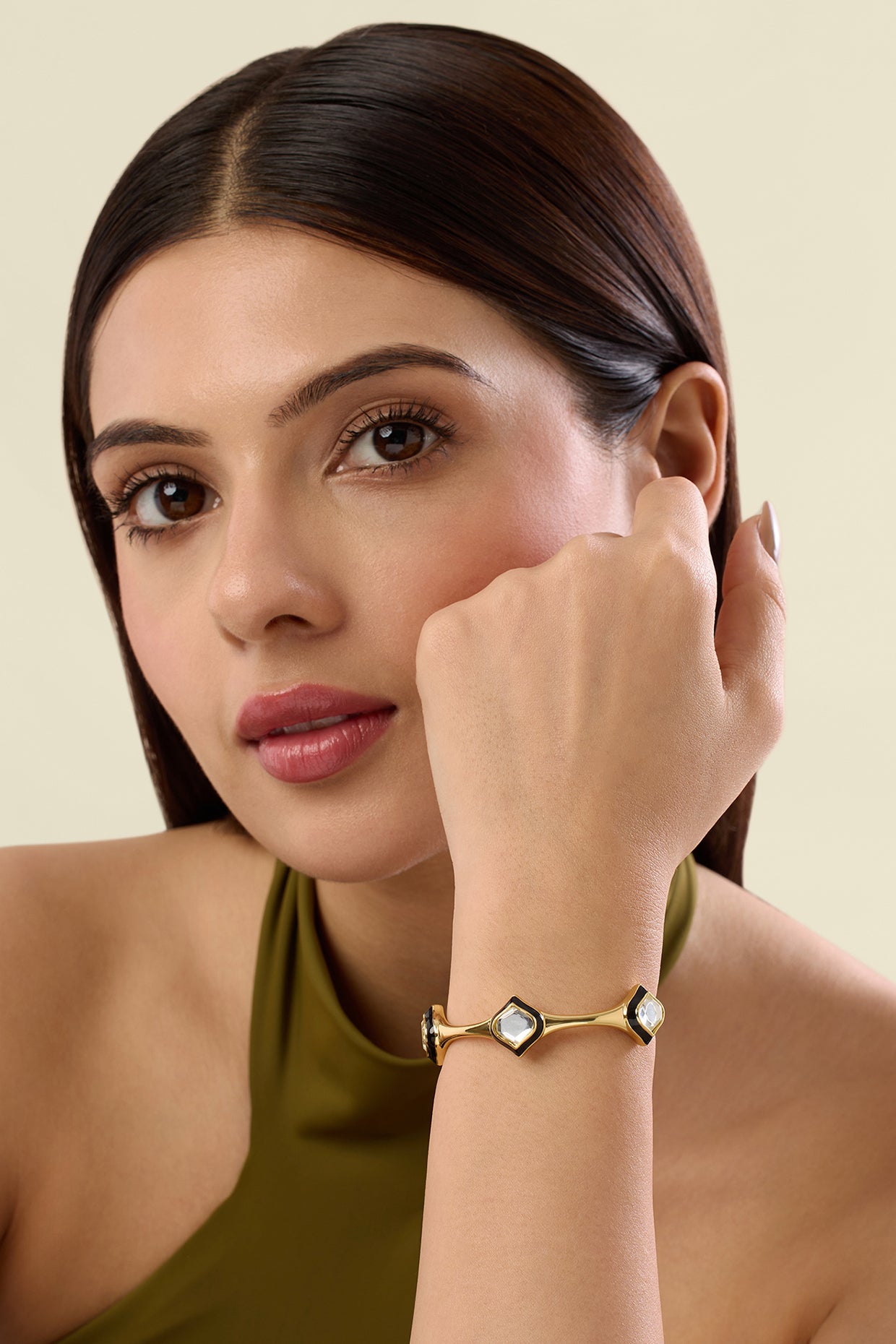 Amina Mirror Cuff 18Kt Gold Plated