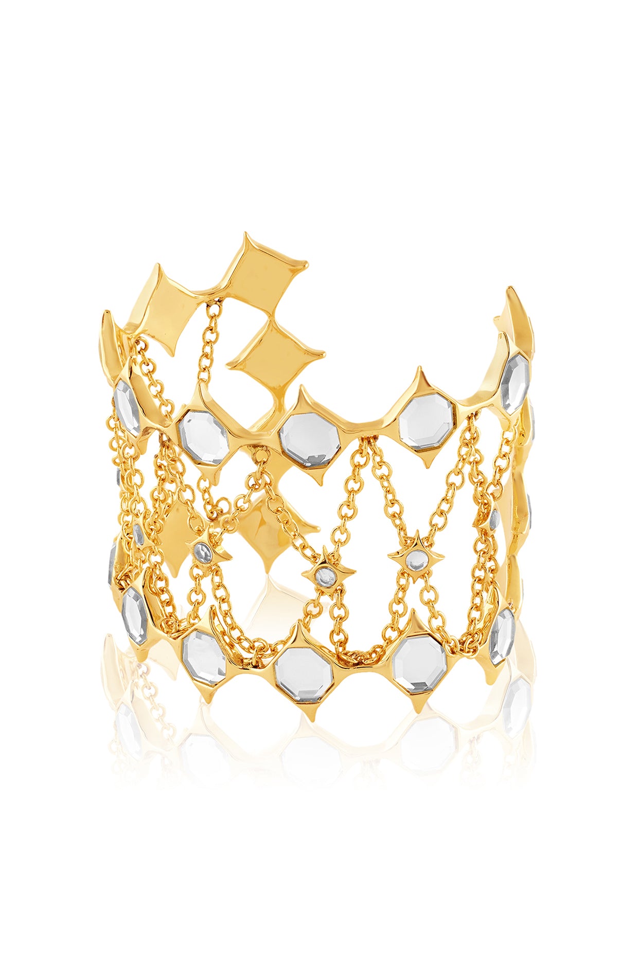 Angel Dust Mirror Statement Cuff 18Kt Gold Plated