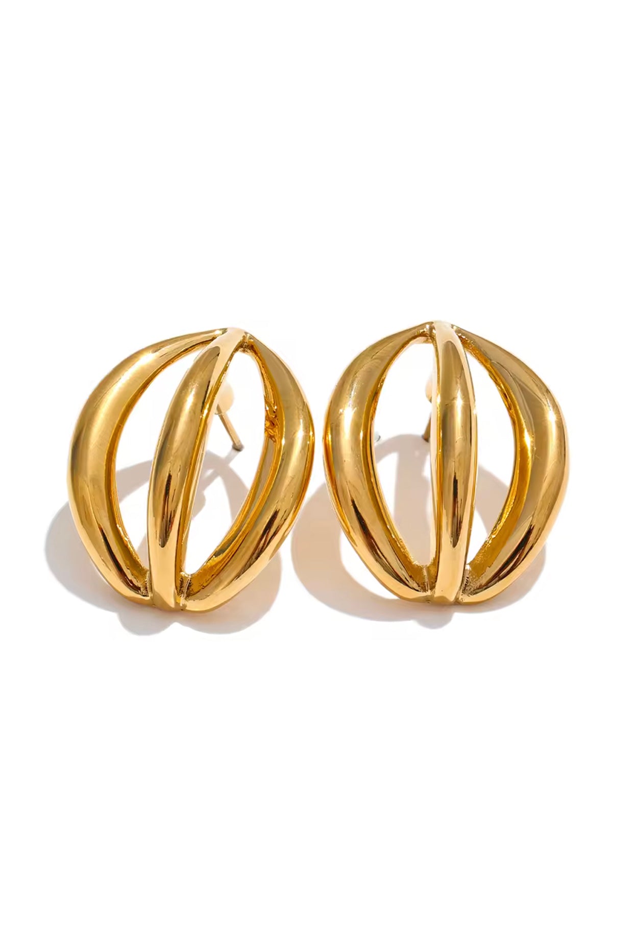 18Kt Gold Plated Cage Earrings