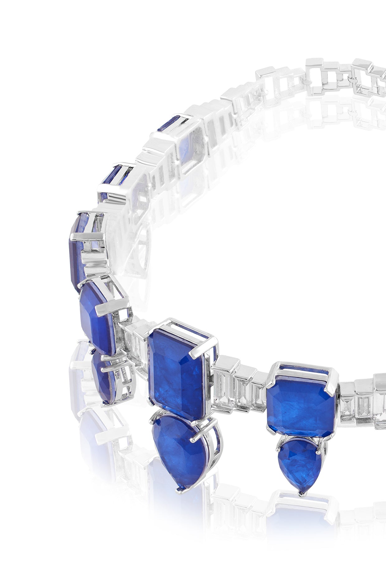 Celestial Luxe Choker Necklace In Rhodium Plating