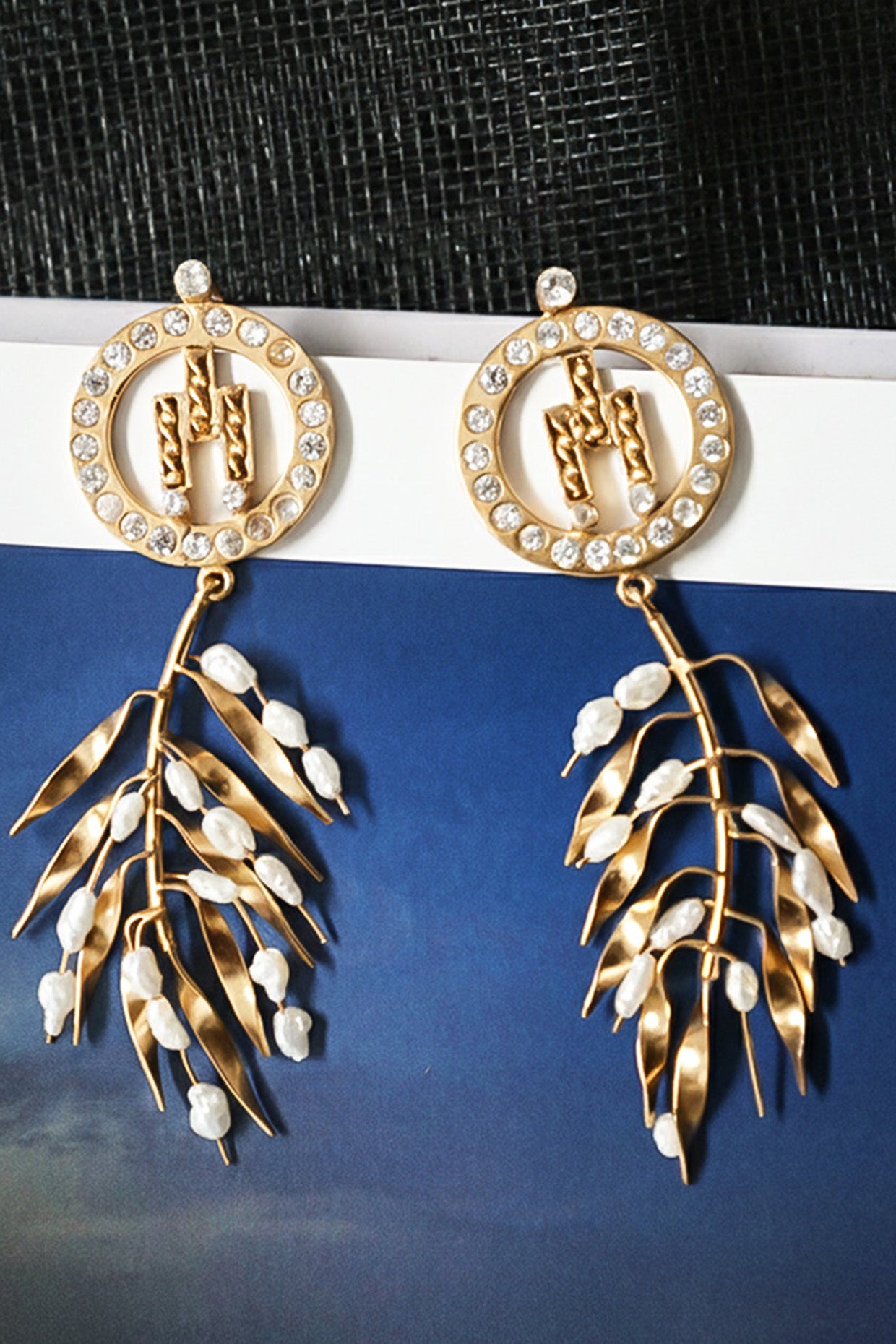 Jewels and Knotgrass Long Stud Earrings