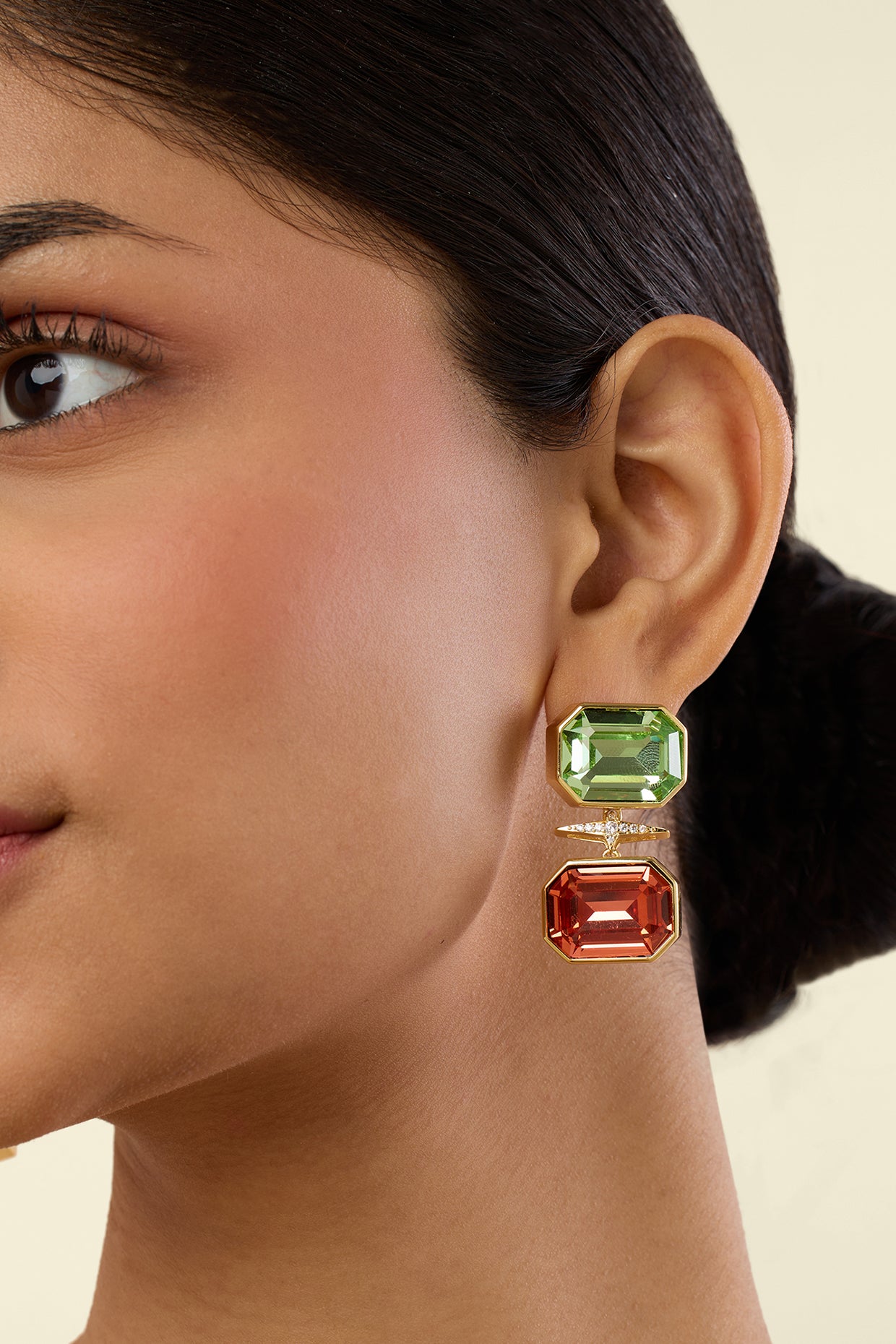 Serapha Mismatched Danglers 18kt Gold Plated