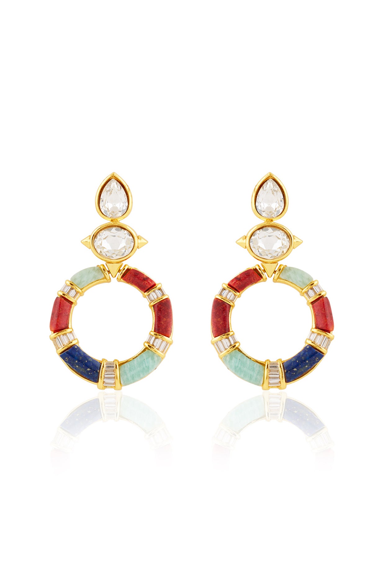 Vaedra Statement Danglers 18kt Gold Plated