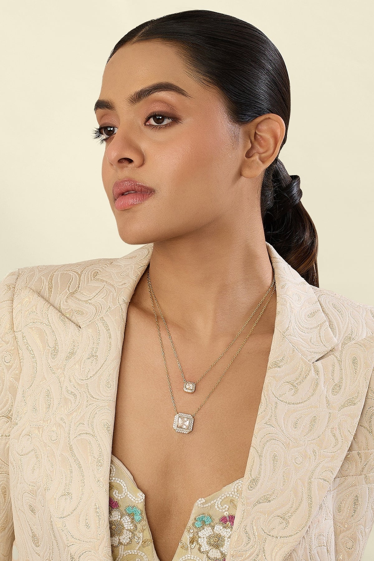 Polki Double Reign Layered Necklace
