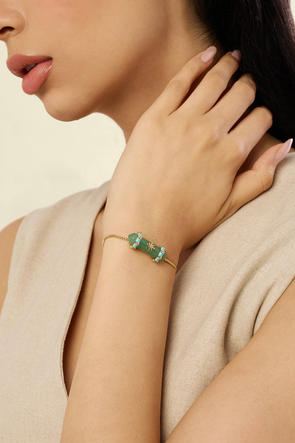 Verdant Flow Bracelet In 18kt Gold Plated