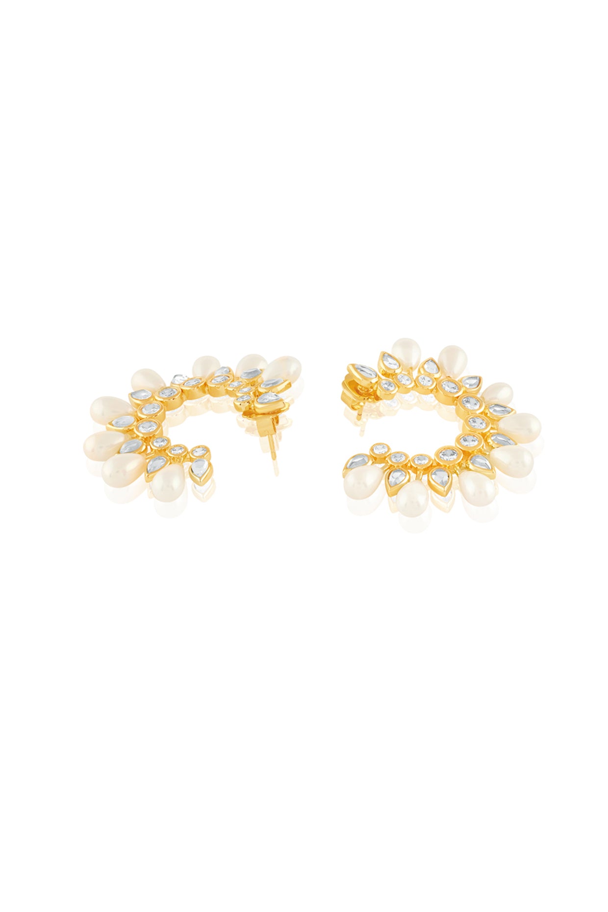 Paradise Dew Pearl Hoop Earrings 18Kt Gold Plated