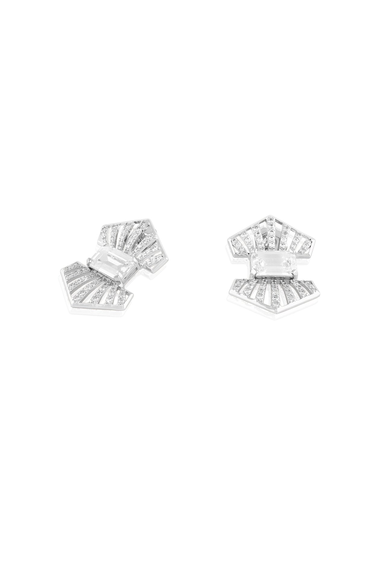 Jazzline Deco Studs In Rhodium Plated