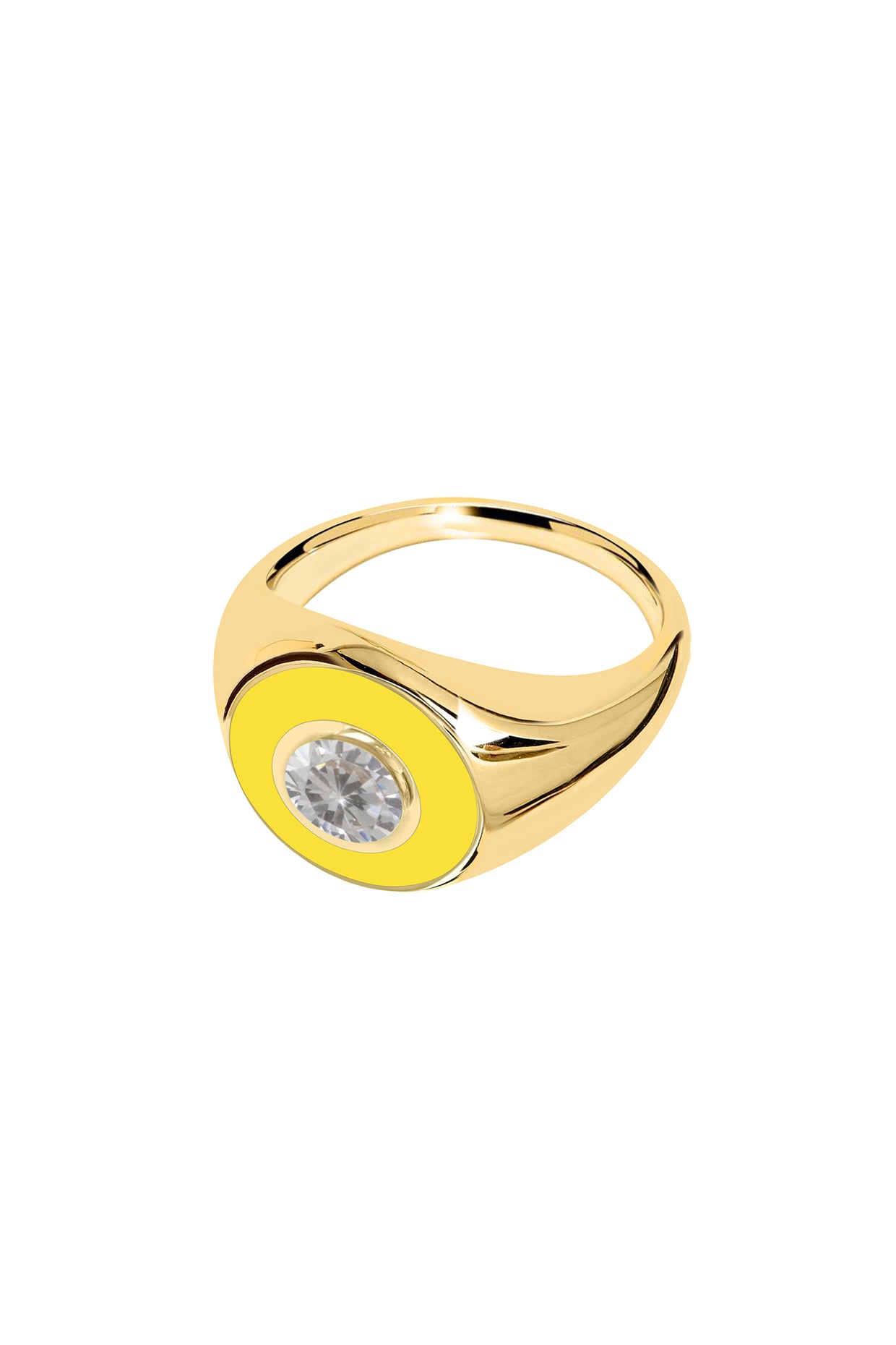 18Kt Gold Plated Eyes On Me Yellow Signet Ring