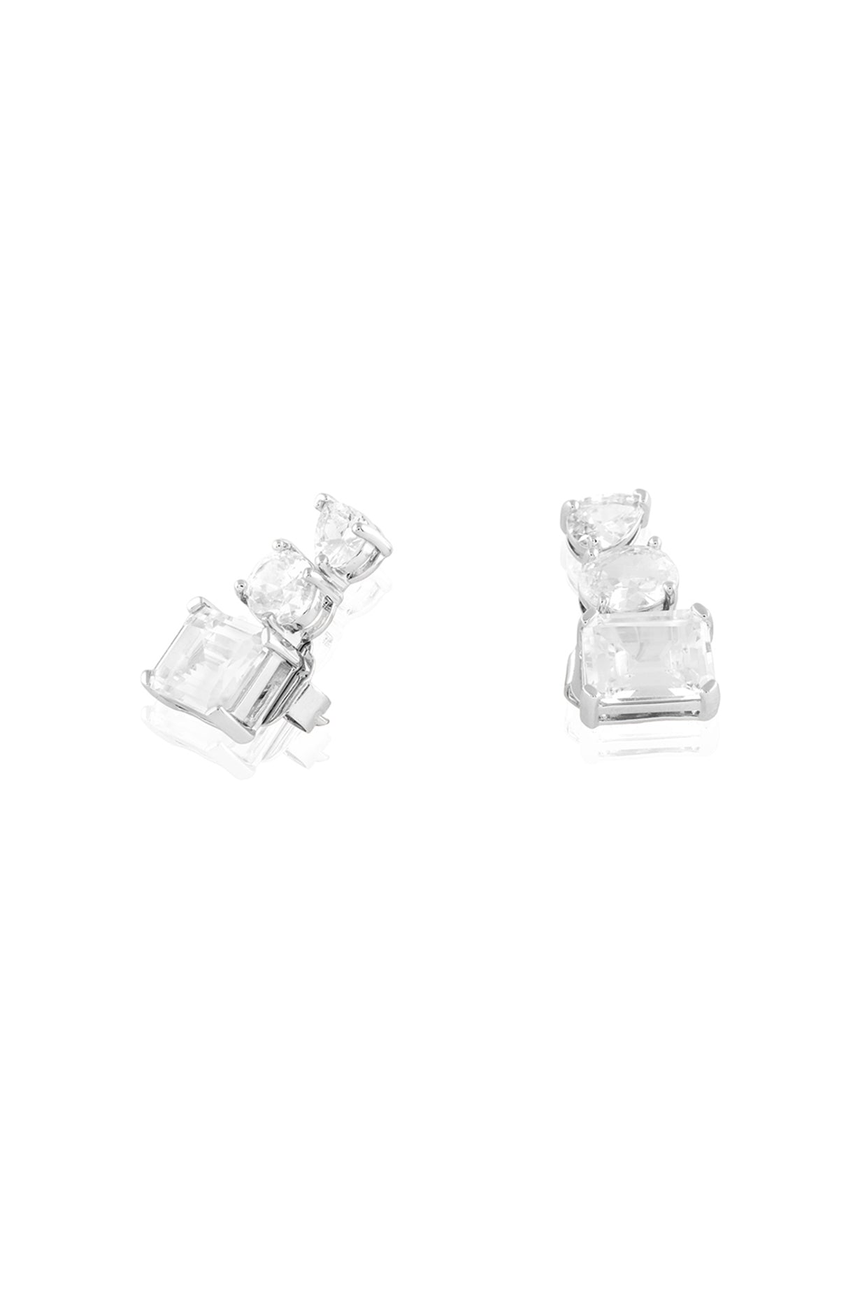 Symmetra Diamante Studs In Rhodium Plated