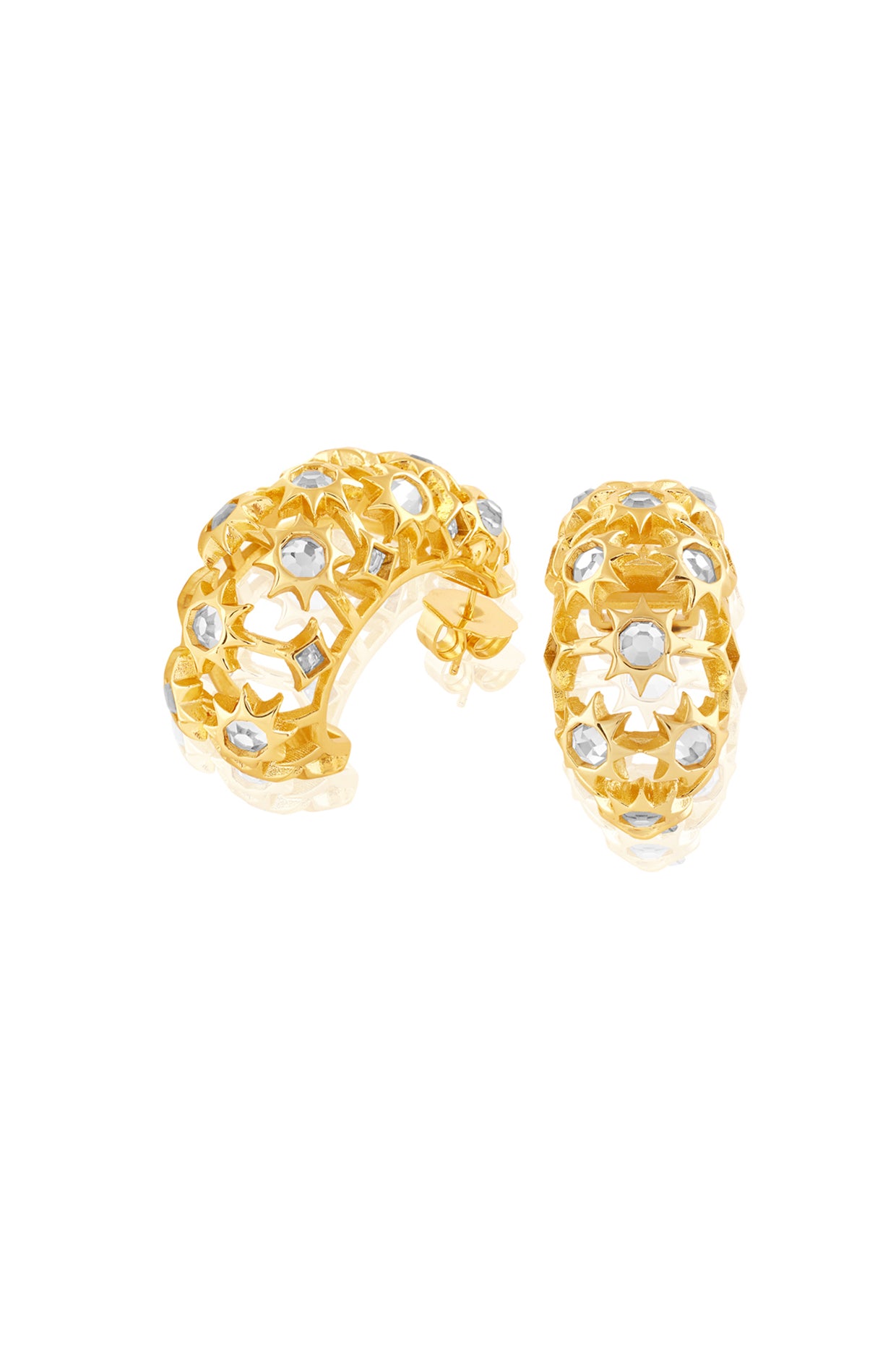 Celeste Mirror Hoop Earrings 18Kt Gold Plated