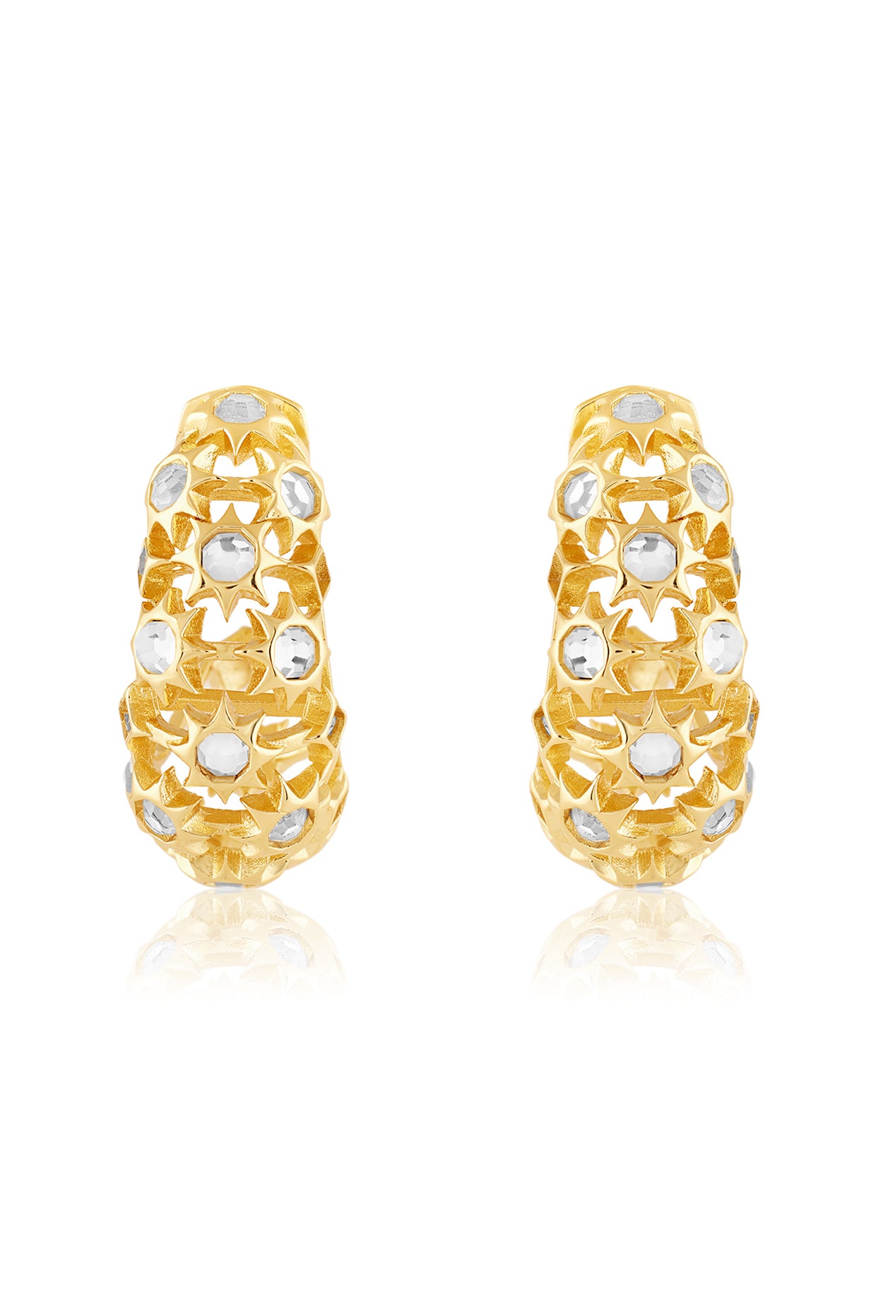 Celeste Mirror Hoop Earrings 18Kt Gold Plated