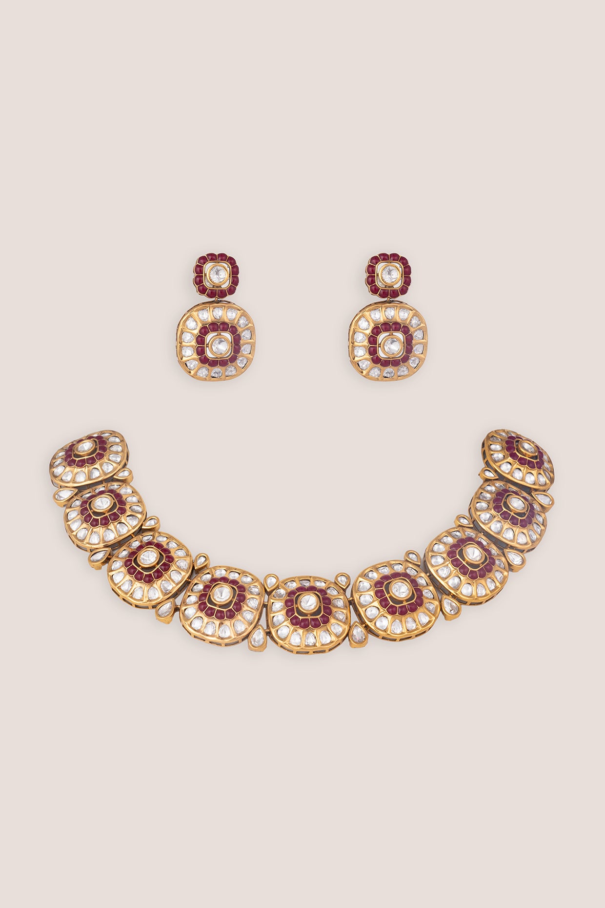 Sarayu Pink Gold Finish Kundan Choker
