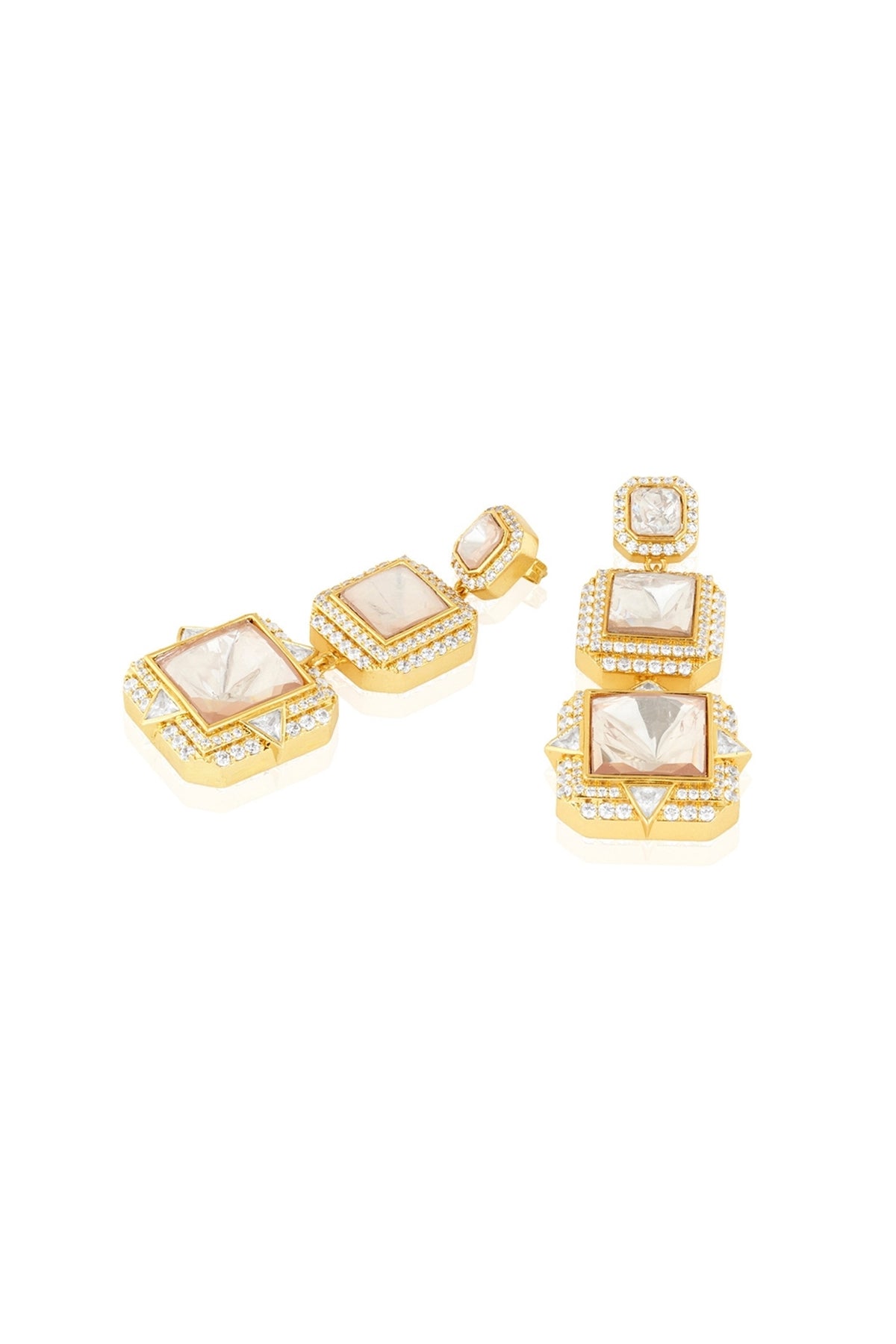 Polki Empress Statement Long Earrings