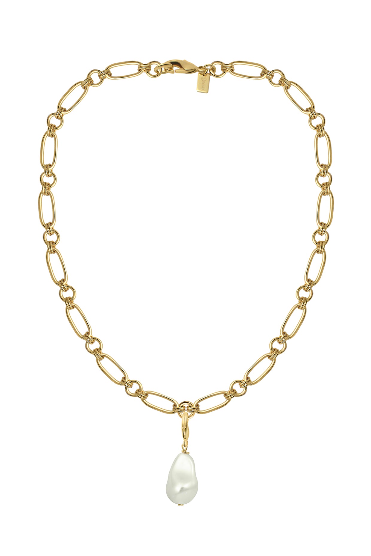 18Kt Gold Plated Barouque Charm Necklace